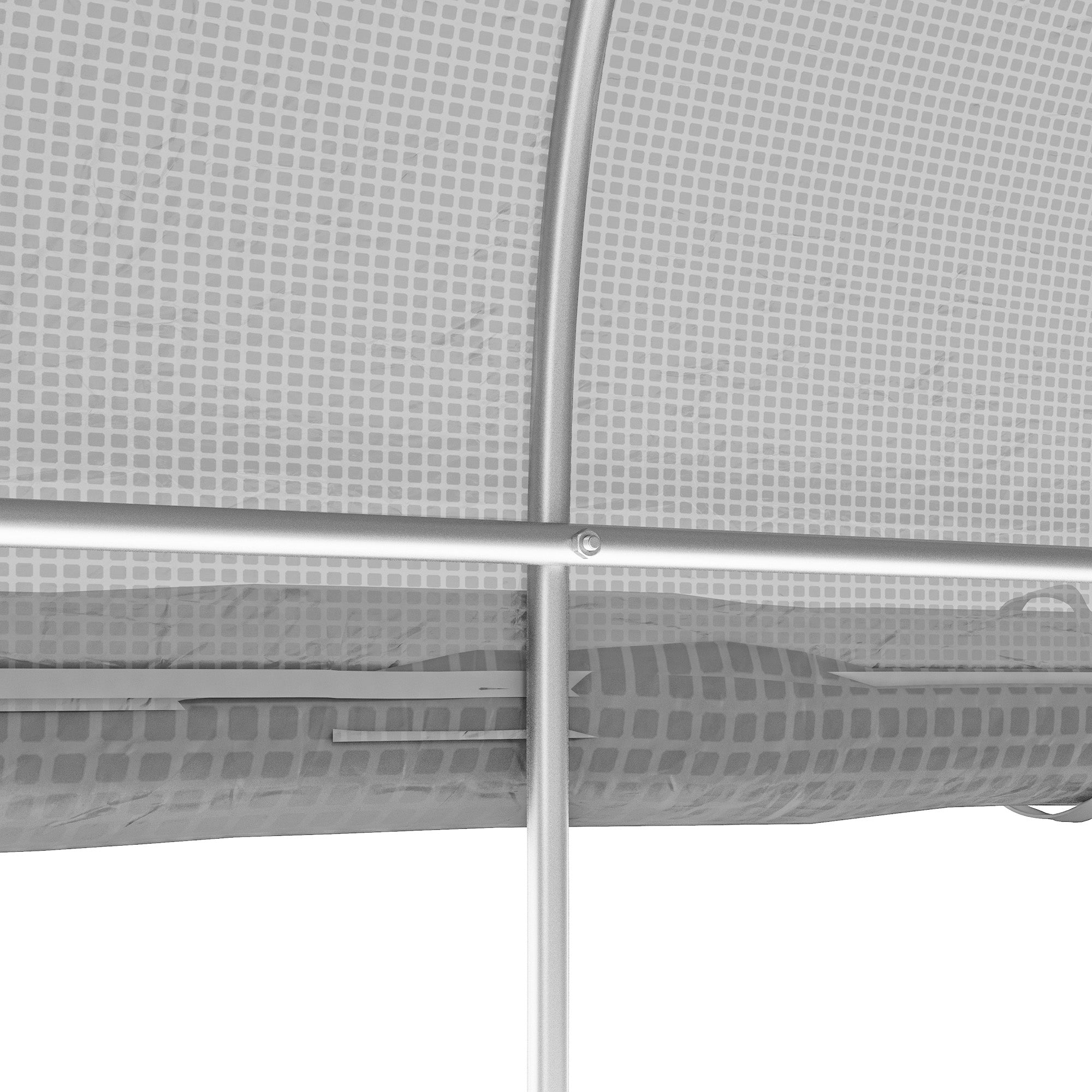 Outsunny 3 x 2(m) Walk-in Polytunnel Greenhouse, Zipped Roll Up Sidewalls, Mesh Door, 6 Mesh Windows, Tunnel Warm House Tent with PE Cover, Complimentary Plant Labels and Gloves, White - North Peak Garden Furniture