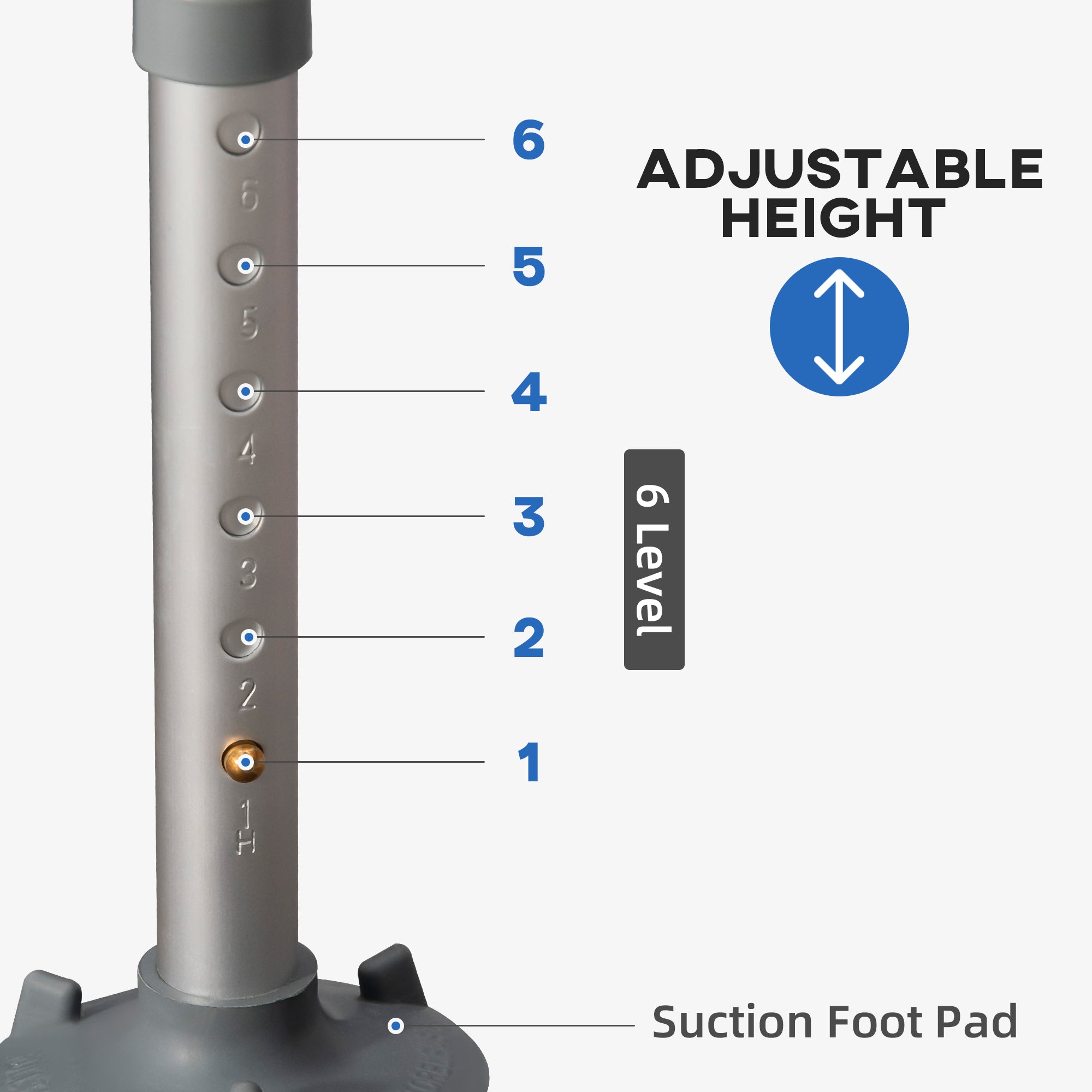 HOMCOM EVA Padded Shower Chair for the Elderly and Disabled, Height Adjustable Shower Stool with Back and Arms, 4 Suction Foot Pads, Blue - North Peak Garden Furniture
