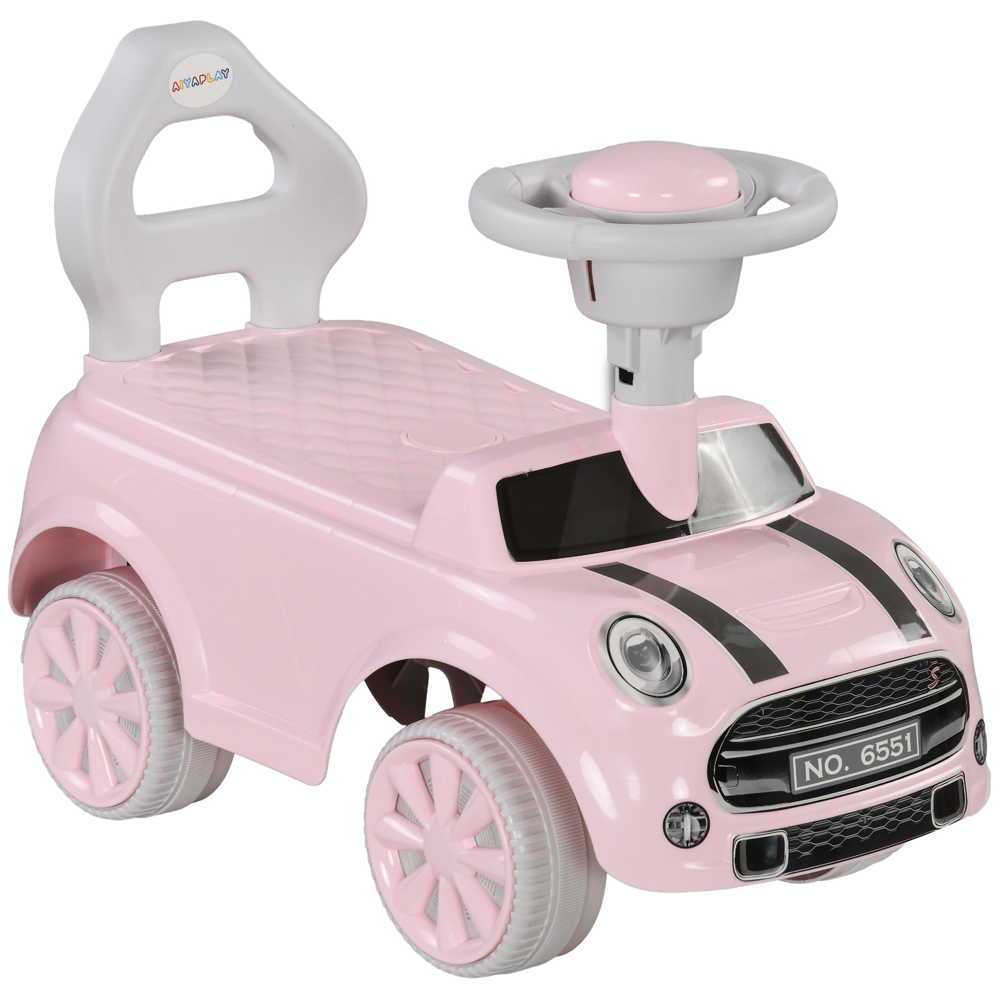 AIYAPLAY Foot To Floor Ride On Car Sliding Car w/ Air Horn, Anti-Over-Backwards, 18 to 36 Months - Pink