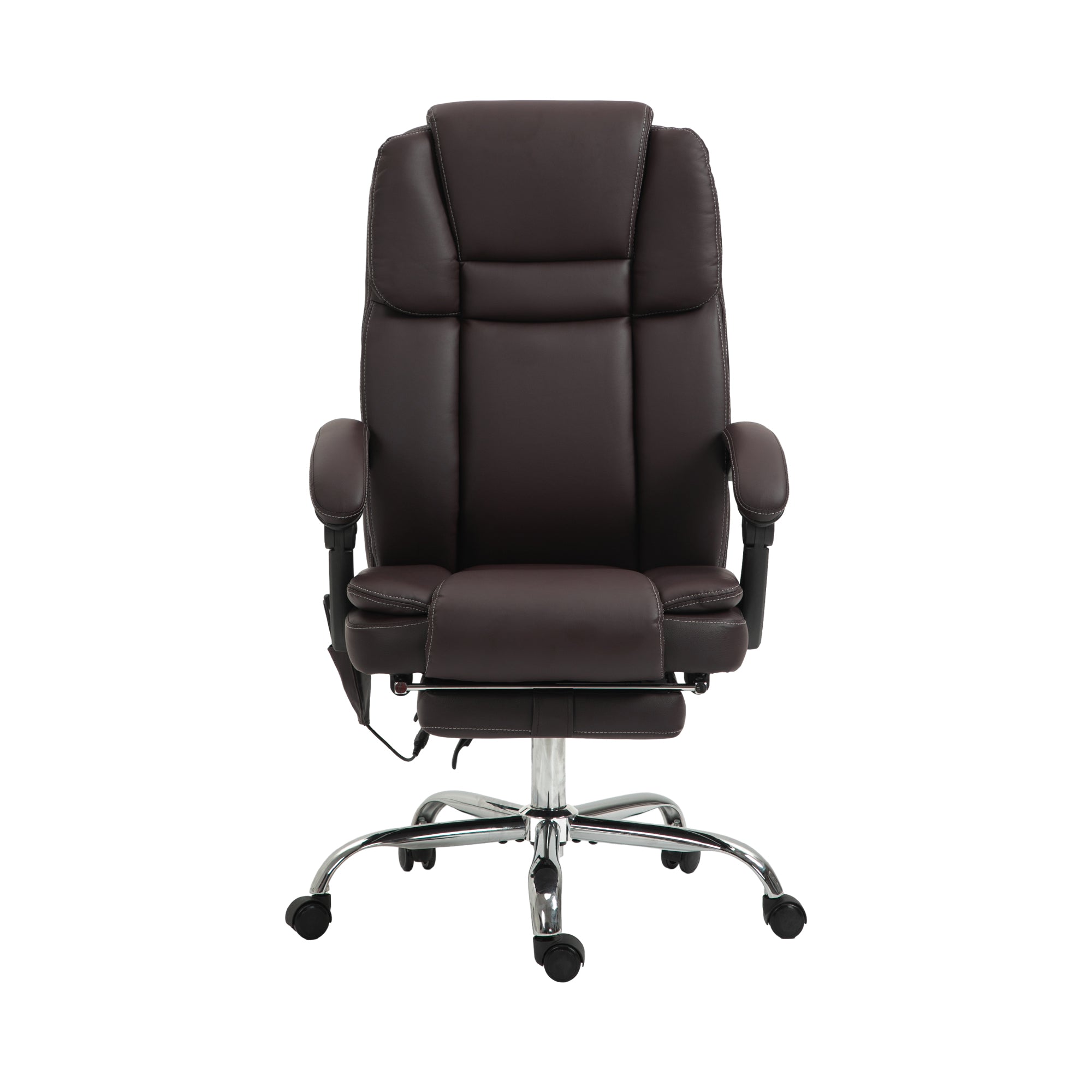 Vinsetto Six Point Vibrating Massage Office Chair - Dark Brown - North Peak Garden Furniture