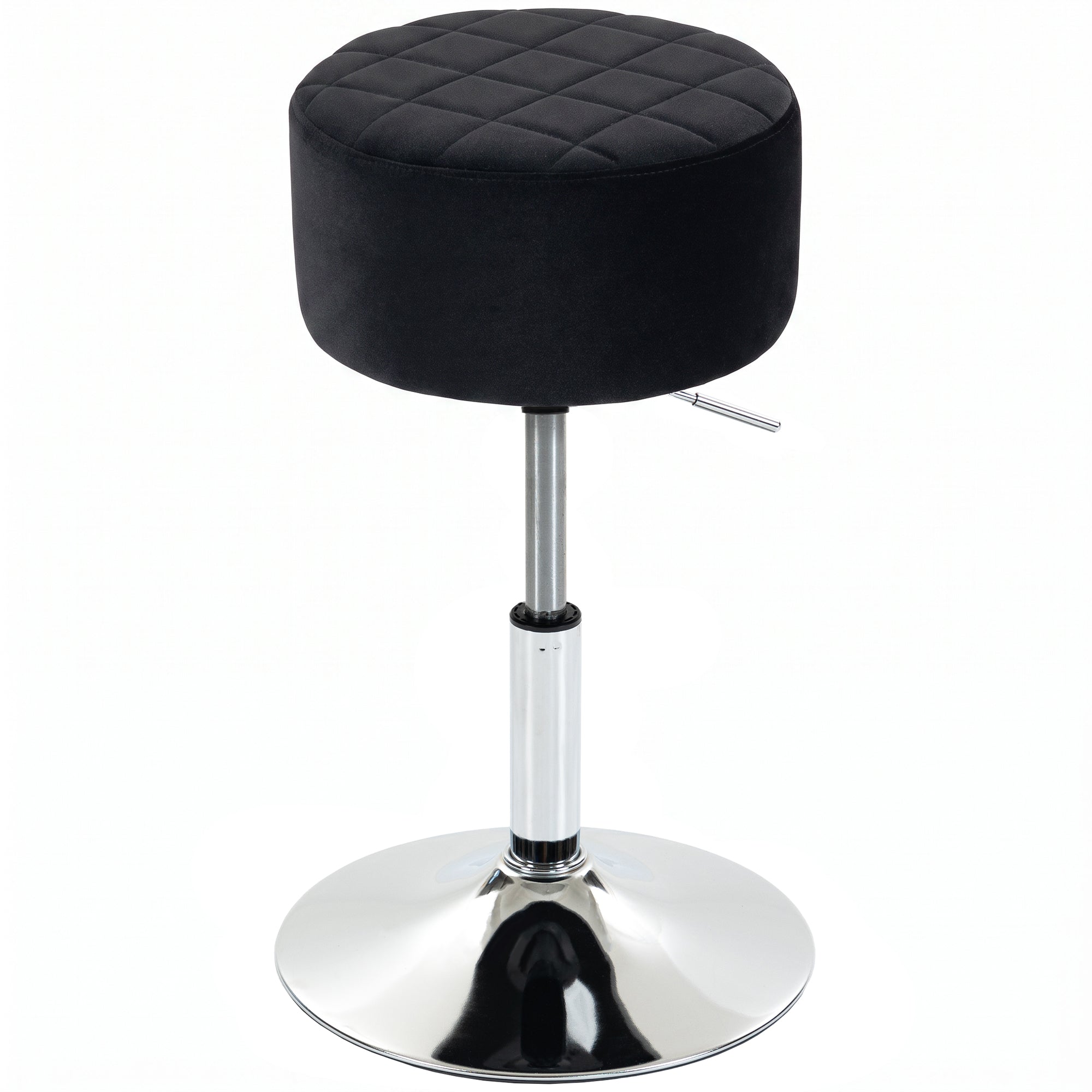 HOMCOM Bar Stool Adjustable Swivel Chair Velvet-Feel Seat 1 Piece, Black