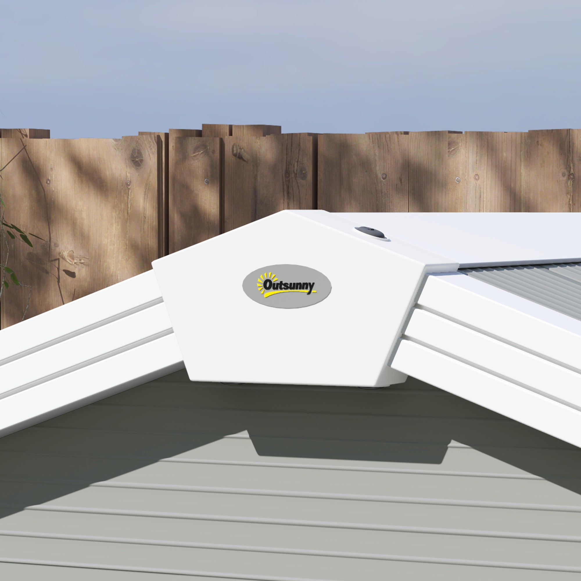 Outsunny 7.9ft x 6.2ft Aluminium Frame and Plastic Wall Shed, with Foundation - Light Grey - North Peak Garden Furniture