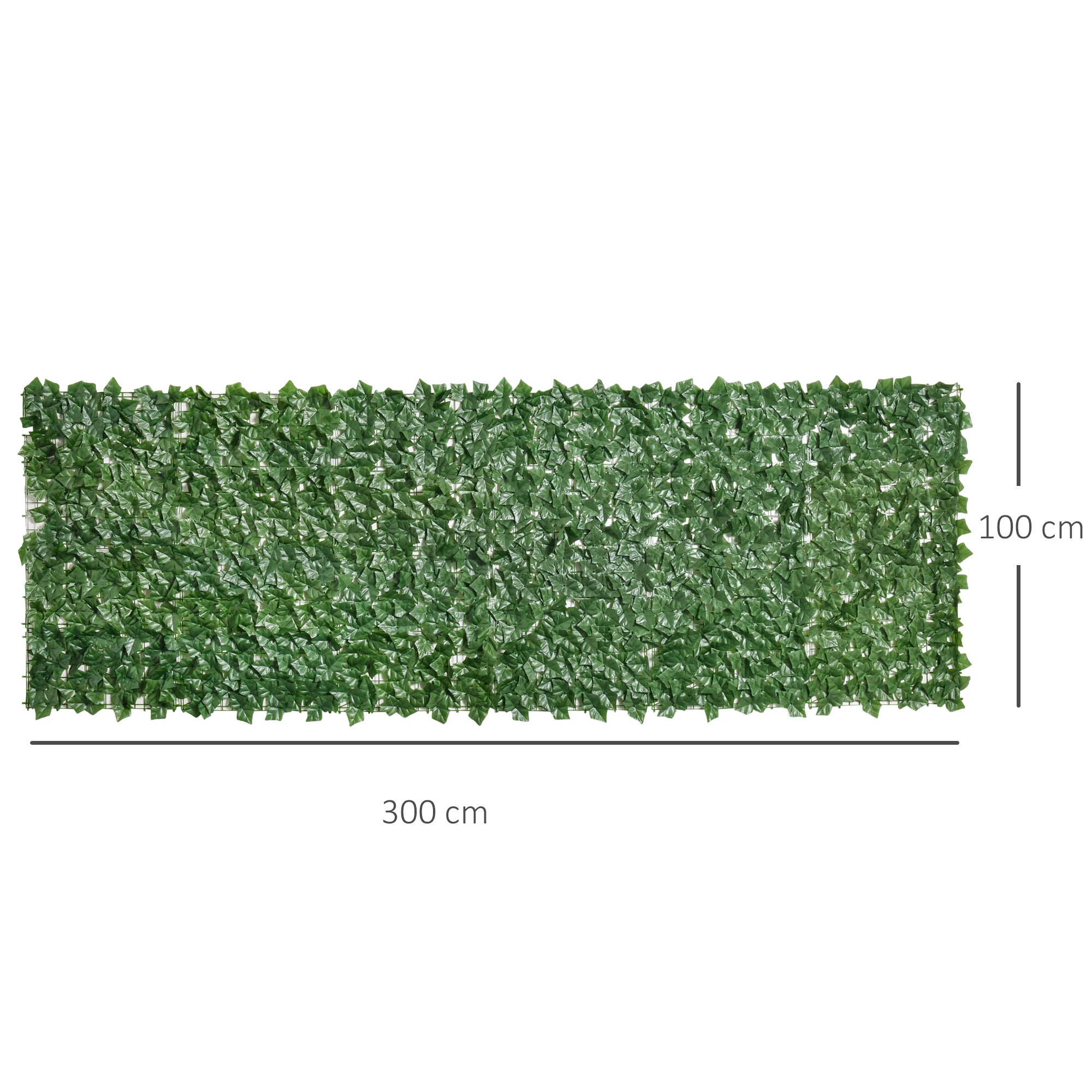 Outsunny 1-Piece Artificial Leaf Hedge Screen Privacy Fence Panel for Garden Outdoor Indoor Decor, Dark Green, 3M x 1M - North Peak Garden Furniture