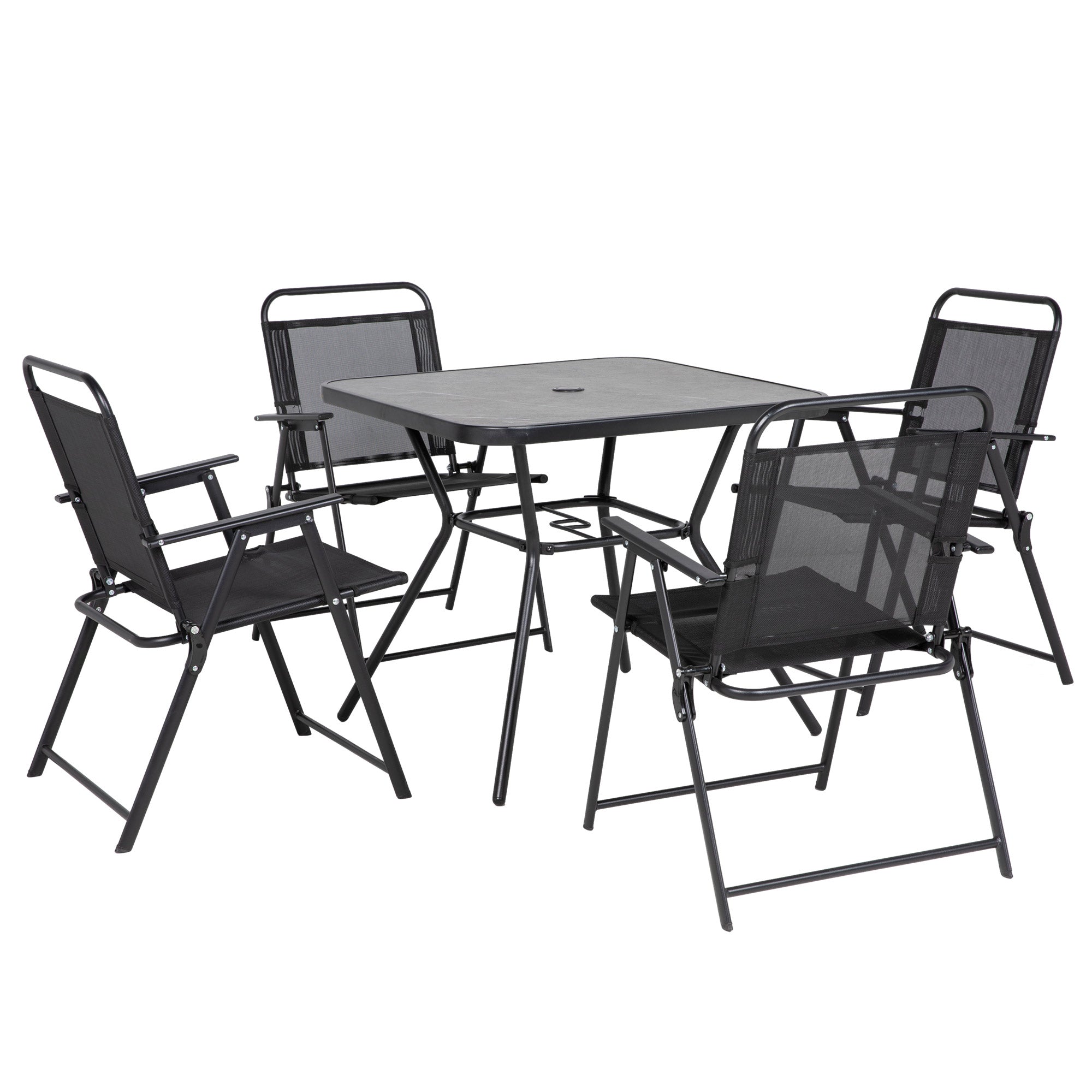 Outsunny Five-Piece Metal Frame Garden Dining Set - North Peak Garden Furniture
