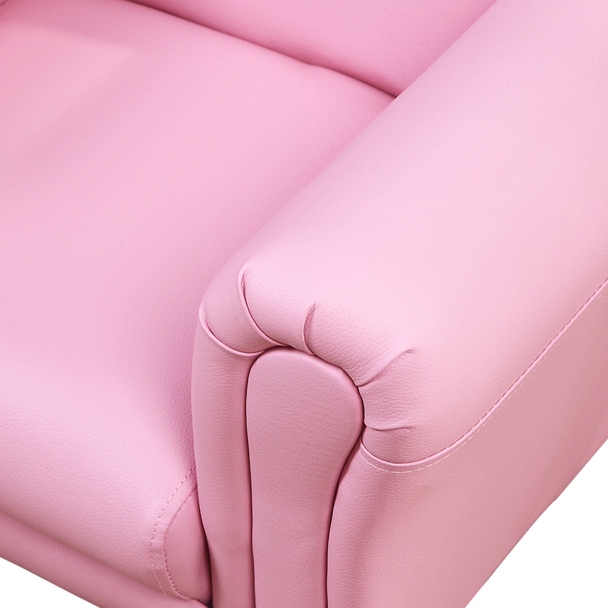 HOMCOM Toddler Chair Single Seater Kids Sofa Set, 54 x 42 x 41cm, Kids Sofa with Stool, Pink - North Peak Garden Furniture