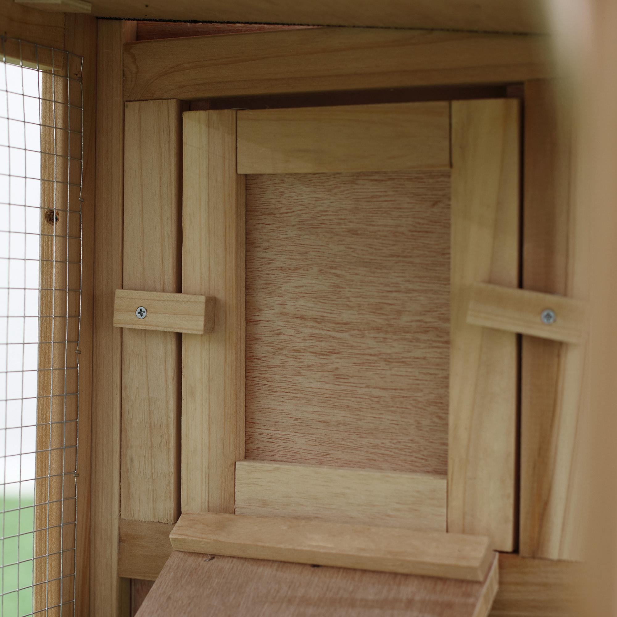 PawHut Large Rabbit Hutch Outdoor Wooden Guinea Pig Hutch with Run, 2 Storey Bunny House 210 x 45.5 x 84.5 cm - North Peak Garden Furniture