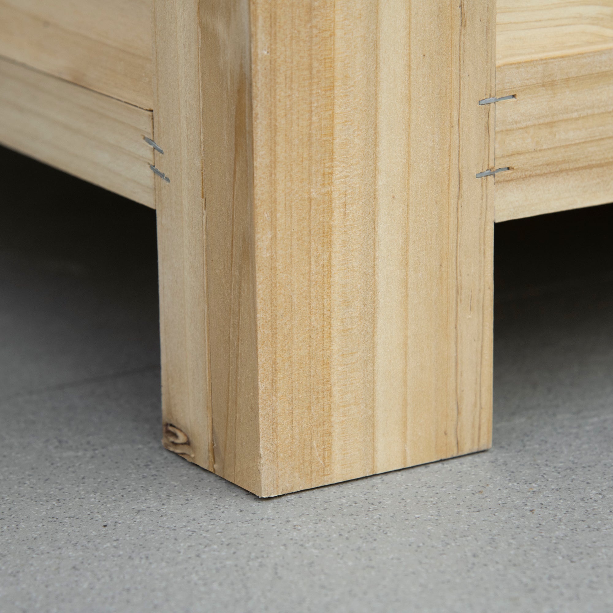 Outsunny 155L Outdoor Storage Box with Metal Top and Shutter Walls, Wooden Outside Tool organiser Container, for Garden, terrace