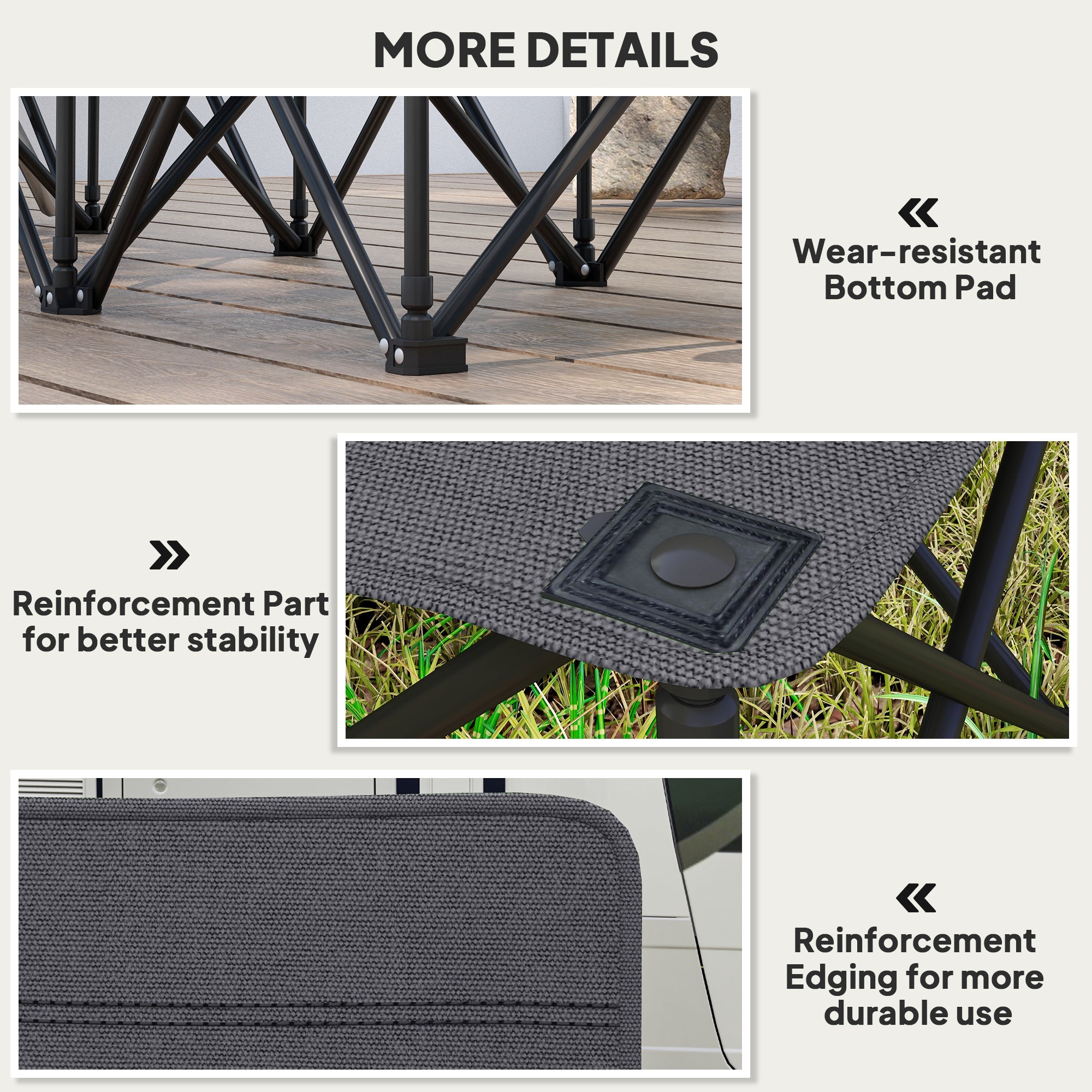 Outsunny 6 Seater Folding Camping Chair with Cup Holder & Carry Bag - Charcoal Grey - North Peak Garden Furniture
