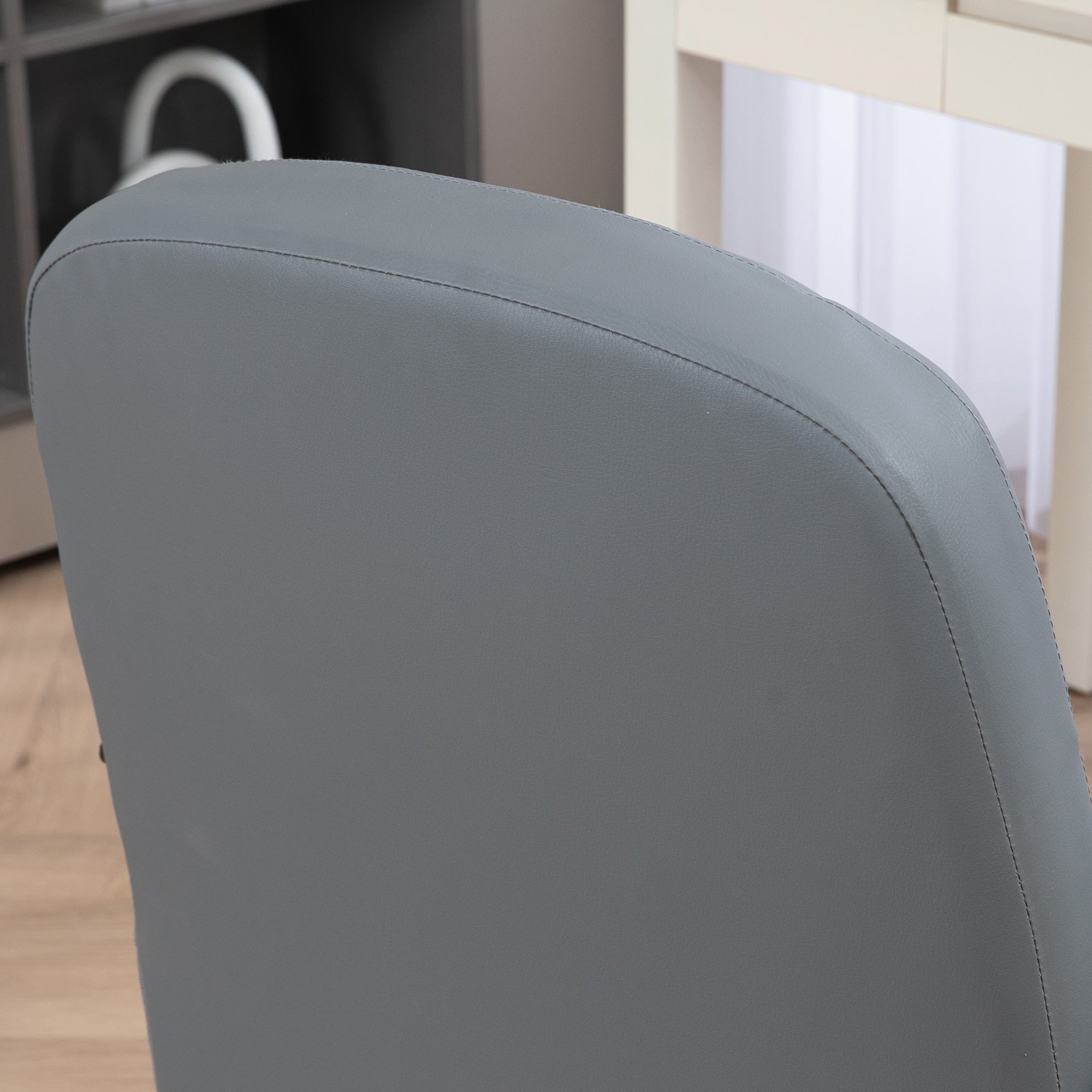 HOMCOM Swivel Executive Office Chair PU Leather Computer Desk Chair Office Furniture Gaming Seater - Grey - North Peak Garden Furniture