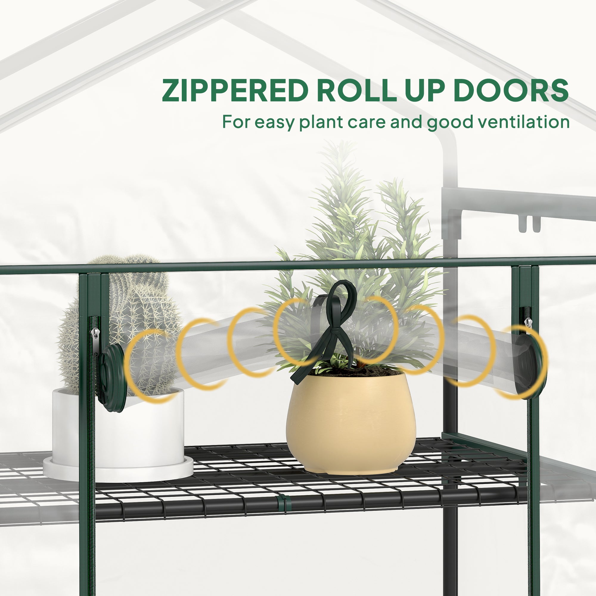 Outsunny 5 Tier Mini Greenhouse Outdoor Flower Stand Green House PVC Cover Portable Shed Metal Frame Transparent 69 x 49 x 193cm