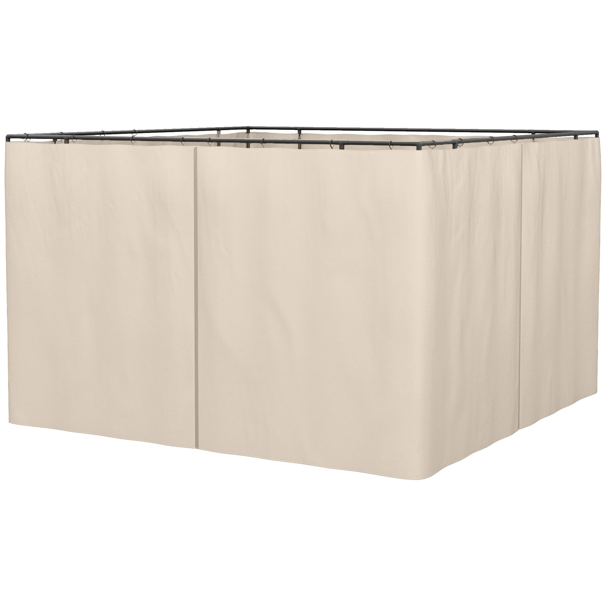 Outsunny Replacement Gazebo Curtains, 4-Panel Gazebo Side Panels Only, for 3 x 3 (M) Gazebos or Pergolas, Hooks/C-Rings Included, Beige - North Peak Garden Furniture