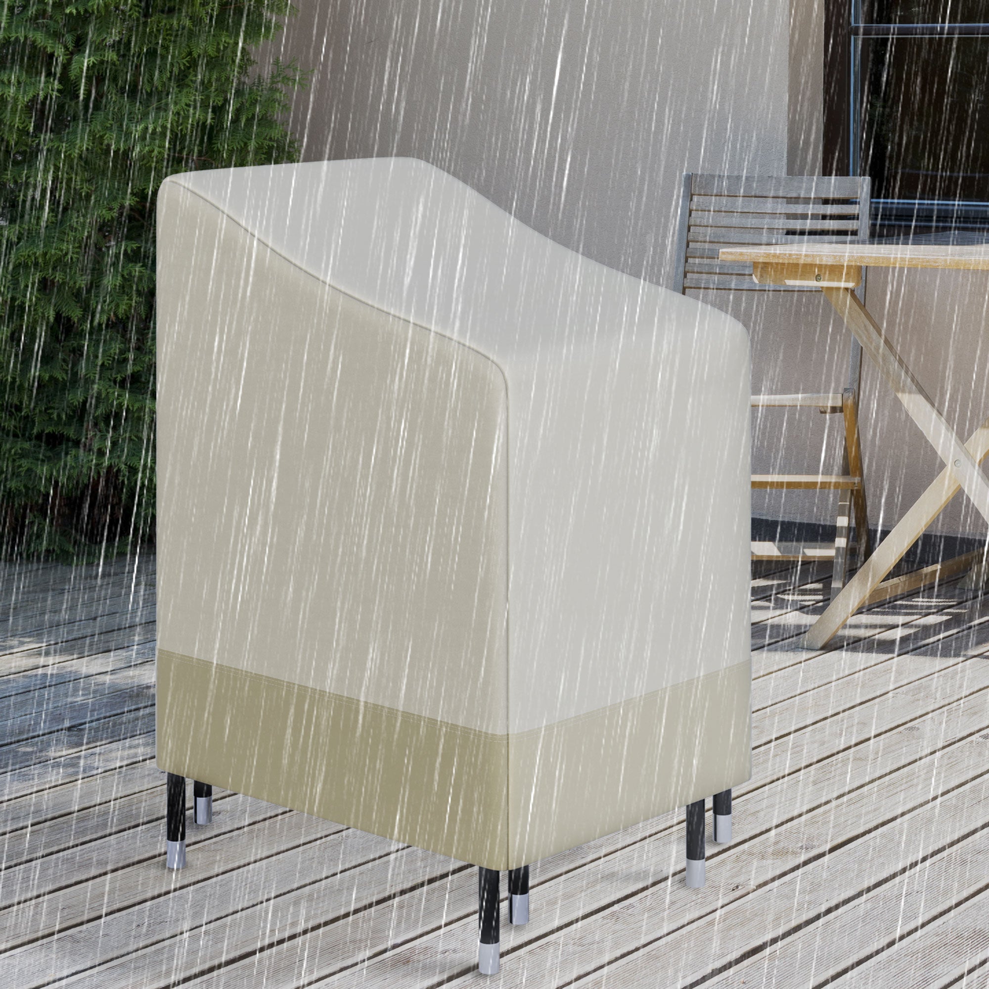 Outsunny 600D Oxford Cloth Waterproof Furniture Cover Wicker Chairs Garden Patio Rattan Seat Outdoor Protector L70*W90*H115cm - North Peak Garden Furniture
