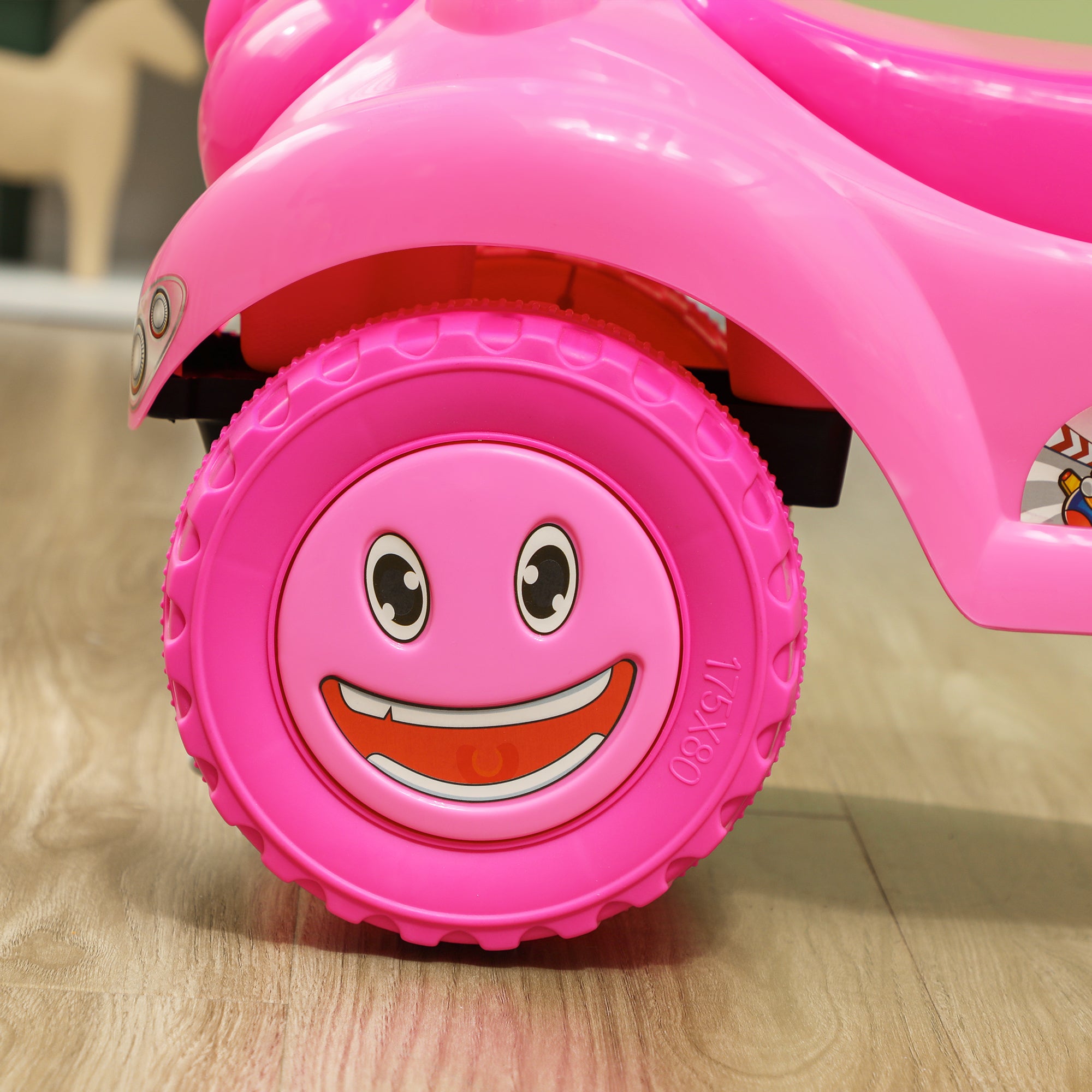 AIYAPLAY Foot to Floor oddler Ride on Toy w/ Music, Light, Horn, Under Seat Storage, Anti-Over-Backwards Device, Pink - North Peak Garden Furniture