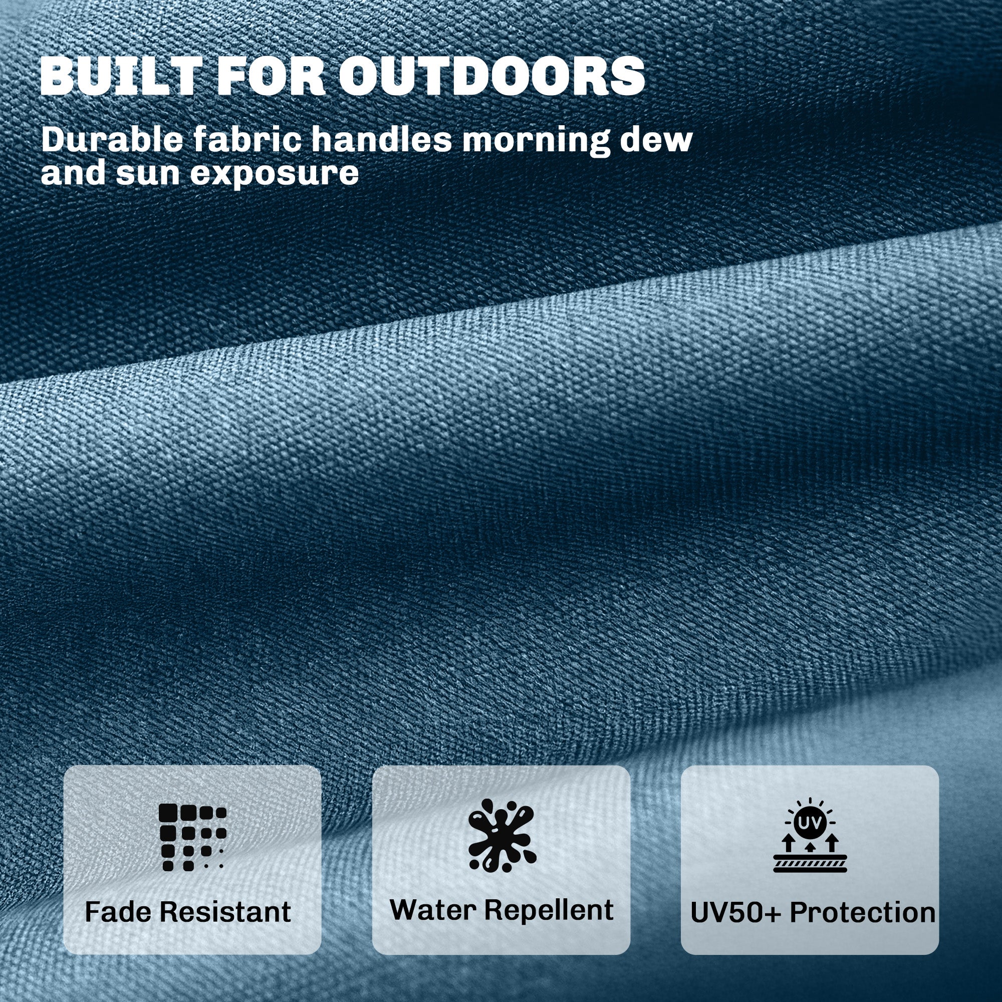 Outsunny Sun Lounger Cushion, Memory Foam Patio Chair Cushion with Ties, Outdoor Seat Pad Fits 190 x 60 cm Lounger, Blue
