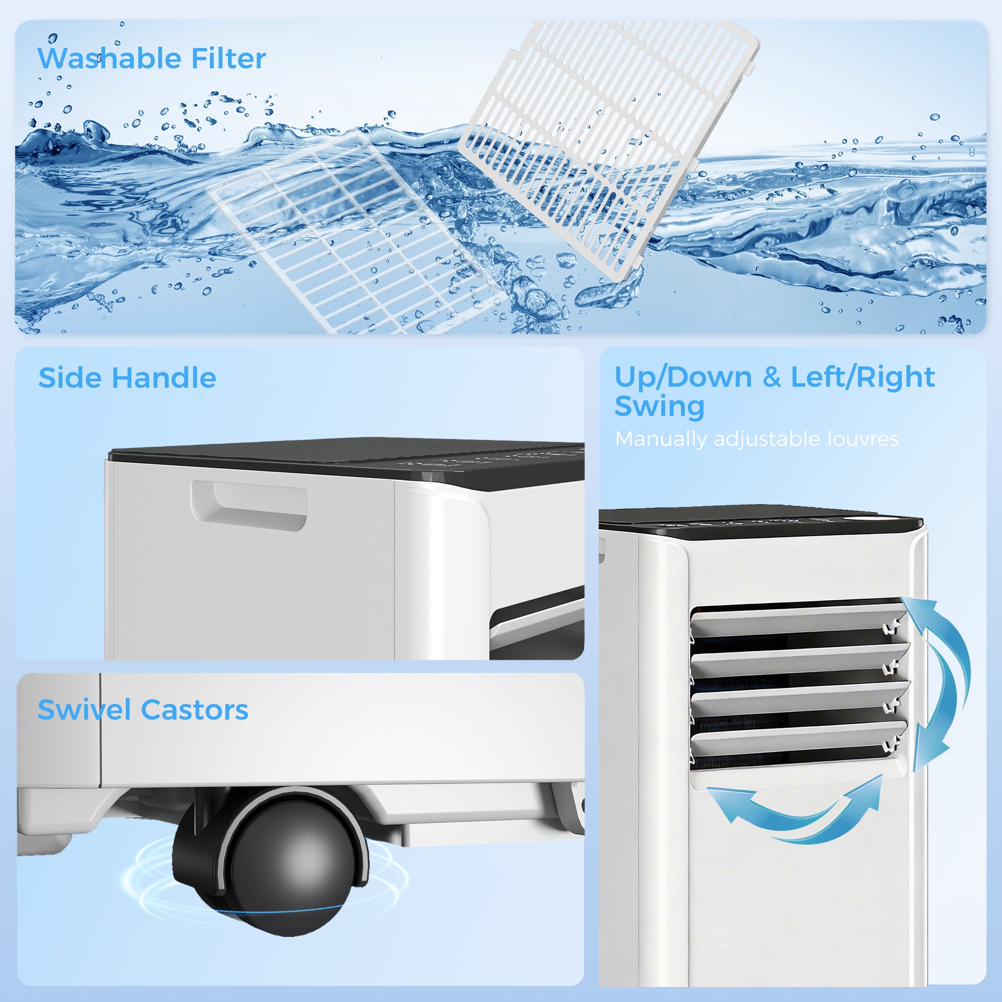 HOMCOM Portable Air Conditioner 5000 BTU, 4-in-1 AC Unit with Cool, Dehumidifier, Fan, Sleep Mode, WiFi Voice Remote Control