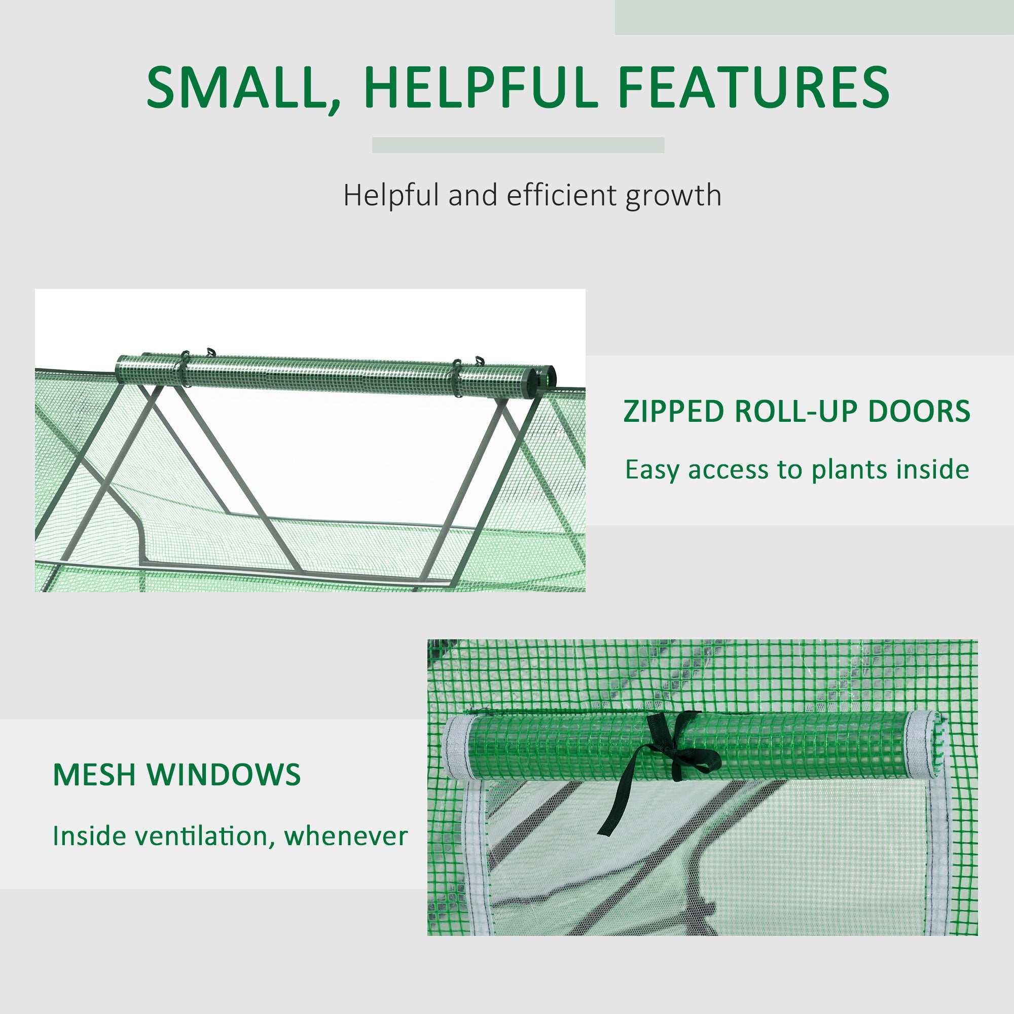 Outsunny Mini Greenhouse, Portable Garden Small Greenhouse with Zipped Windows and Door, 180 x 140 x 80cm, Dark Green - North Peak Garden Furniture