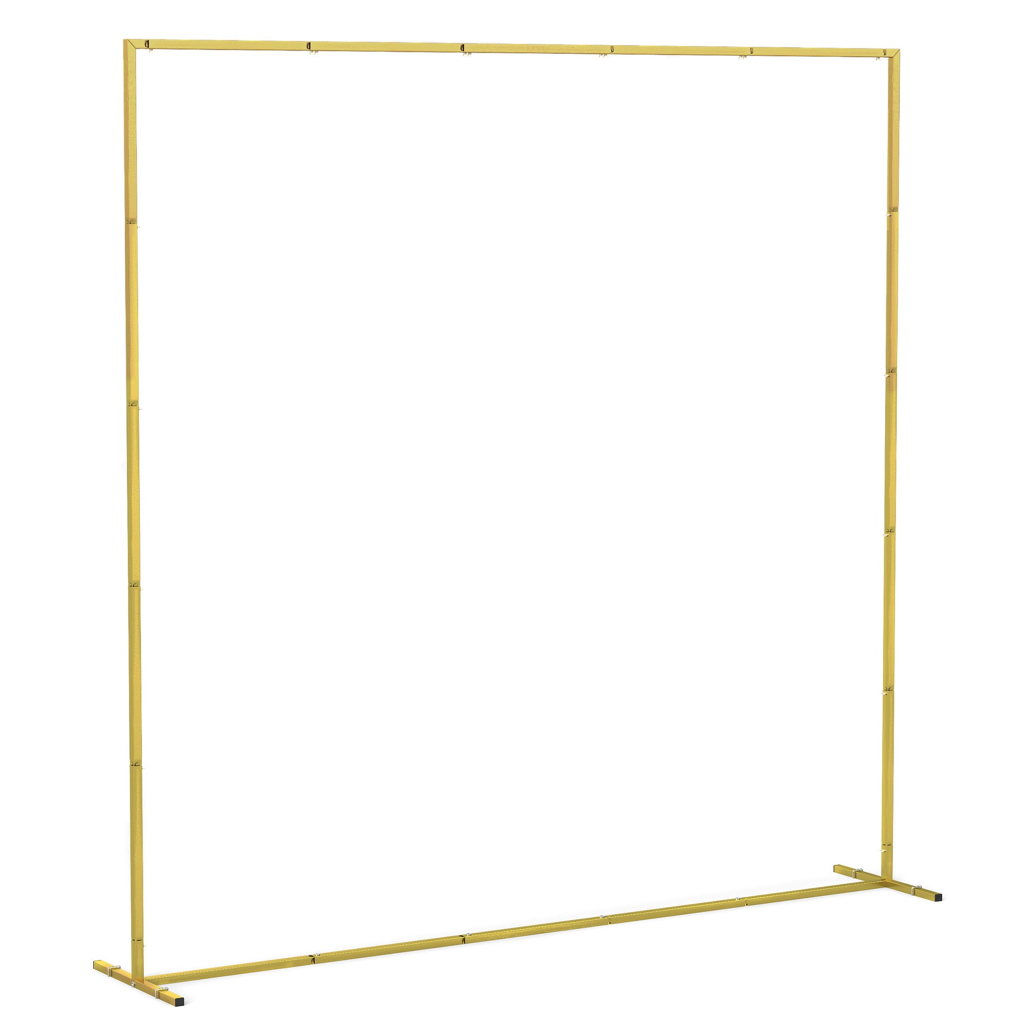 Outsunny Wedding Arch Backdrop Stand, Square Metal Arch Frame with U-shaped Stakes, Gold Wedding Arch, 6.6 FT