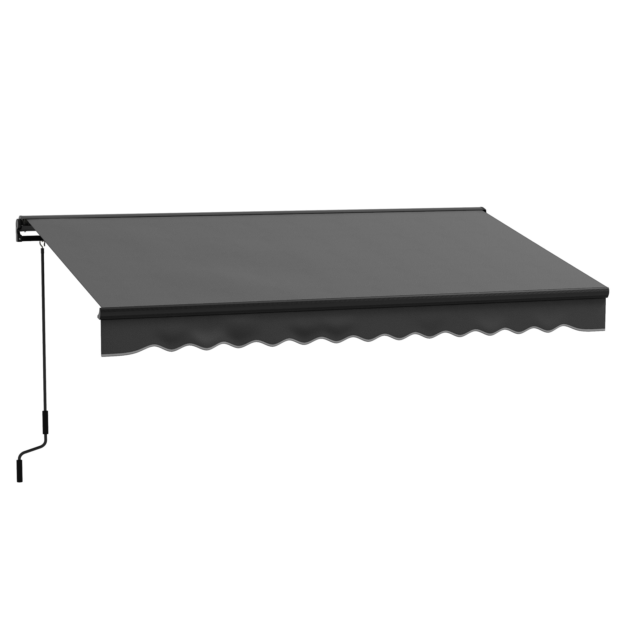 Outsunny 2.5 x 3.5m Aluminium Frame Electric Awning, with Remote - Dark Grey - North Peak Garden Furniture
