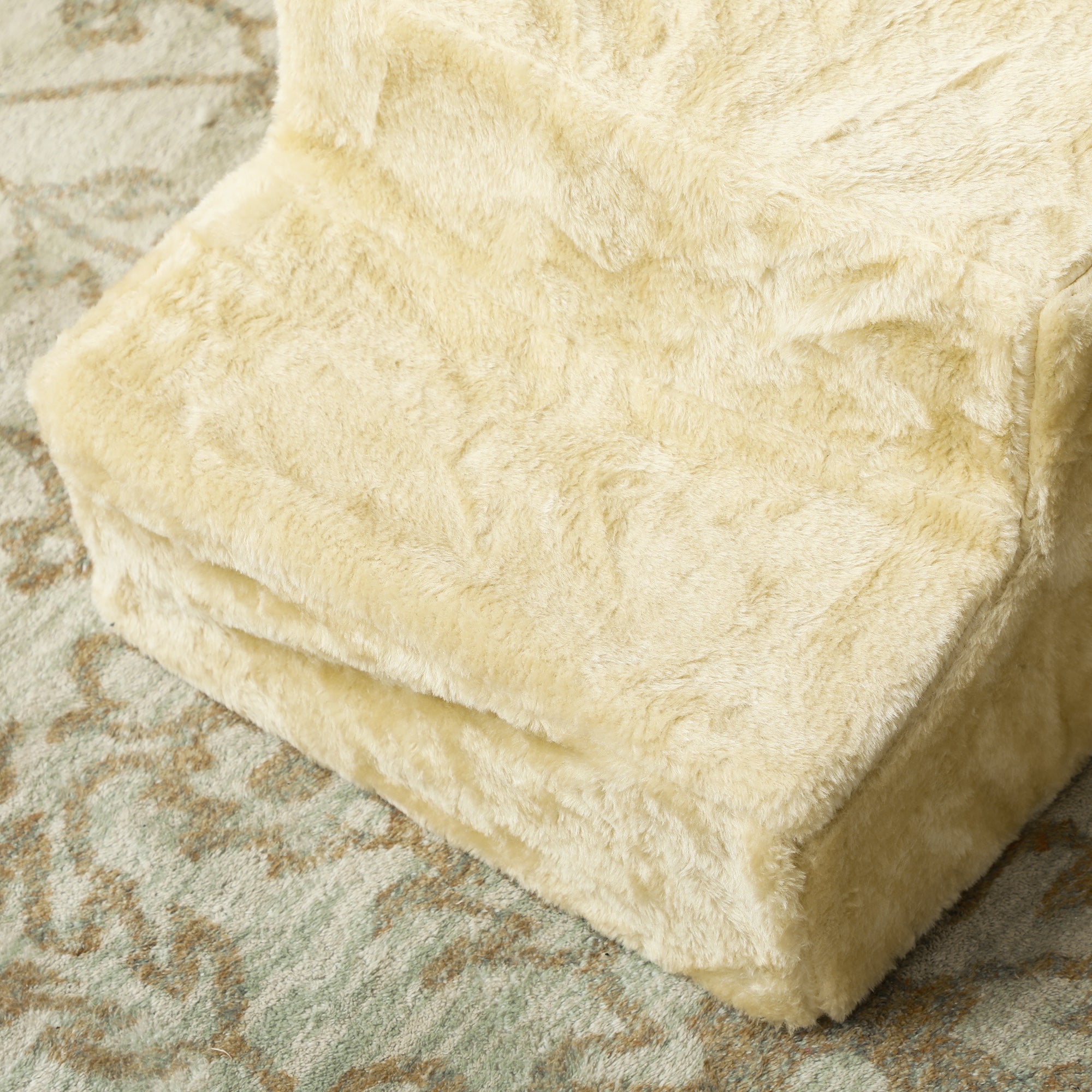 PawHut Three-Step Dog Stairs, with Washable Plush Cover, for High Bed Sofa, Dog Stairs for Small Dog and Cat - Beige - North Peak Garden Furniture