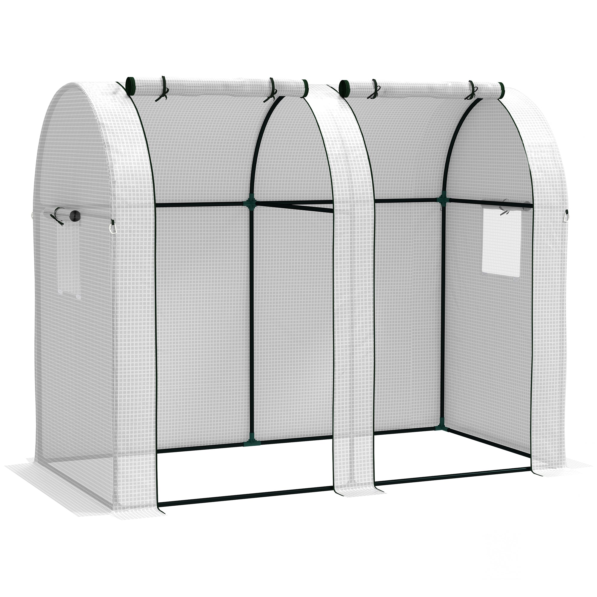 Outsunny 94 x 185cm Mini Two-Room Greenhouse - White