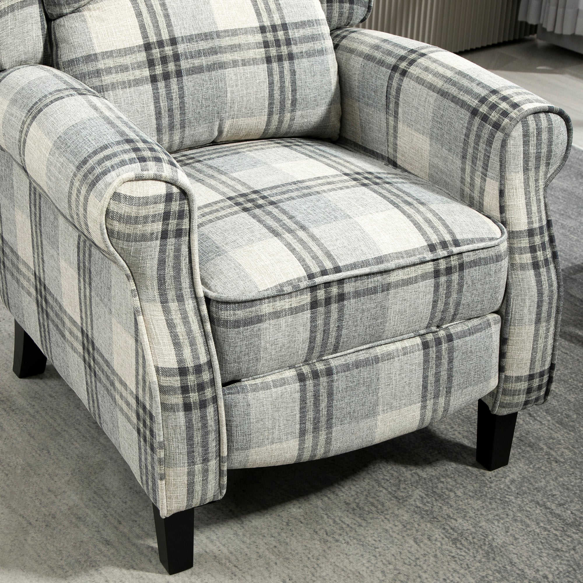 HOMCOM 160° Reclining Armchair, with Footrest - Grey - North Peak Garden Furniture