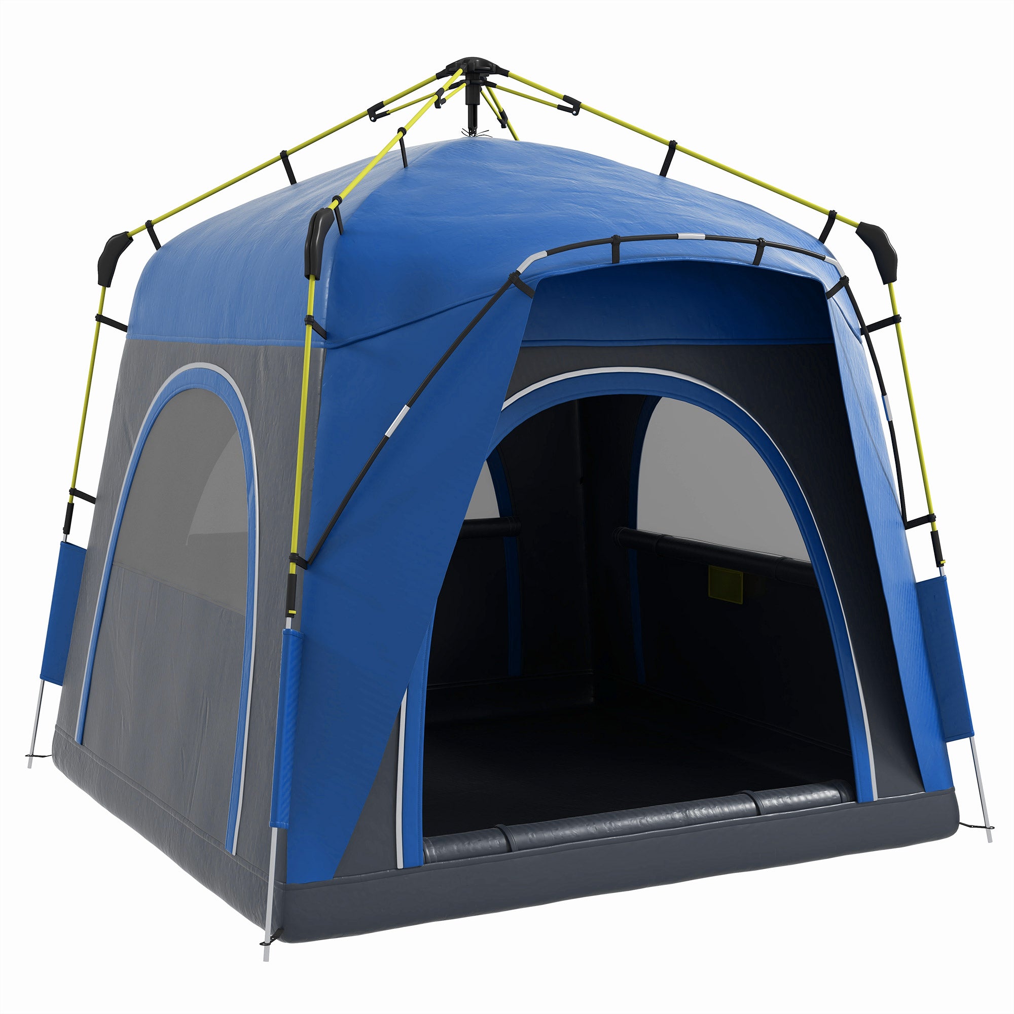 Outsunny 4 Person Automatic Camping Tent, Outdoor Pop Up Tent, Portable Backpacking Dome Shelter, Grey - North Peak Garden Furniture