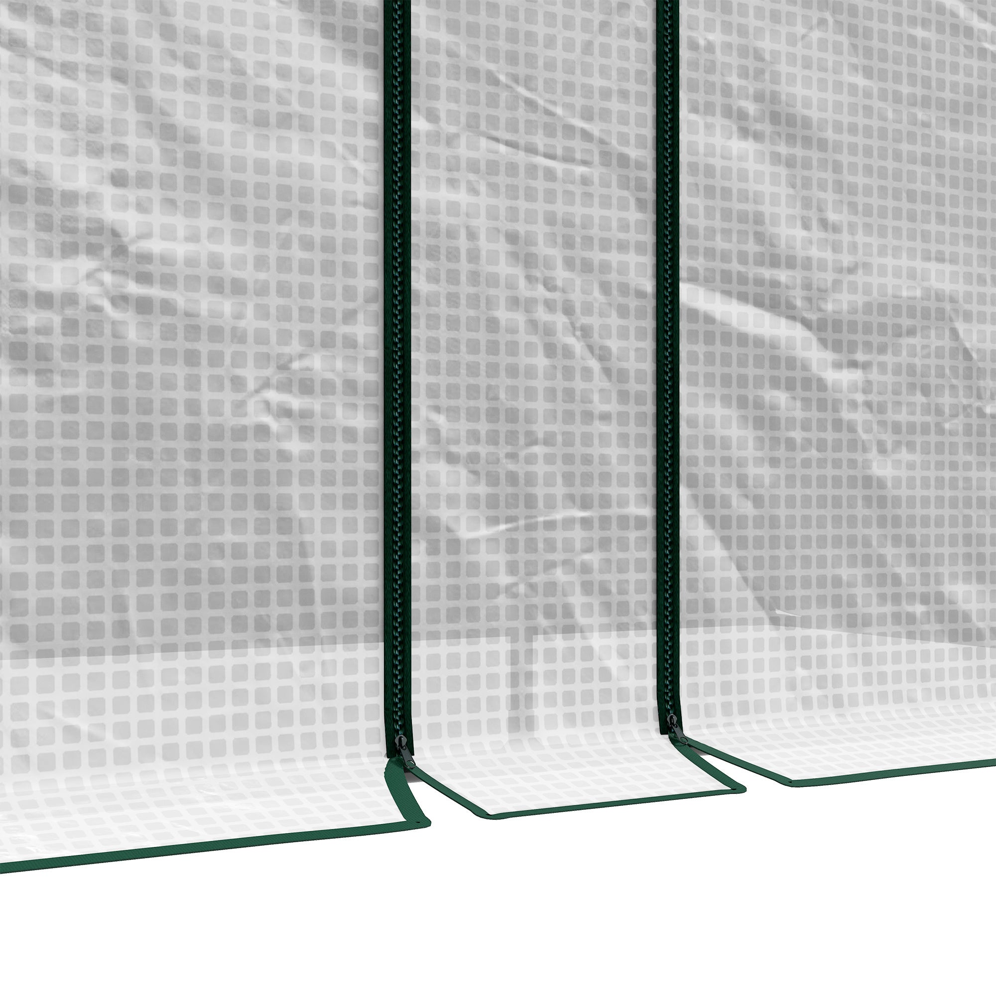 Outsunny 200 x 100cm Walk-In Greenhouse, with Zipped Doors - White - North Peak Garden Furniture