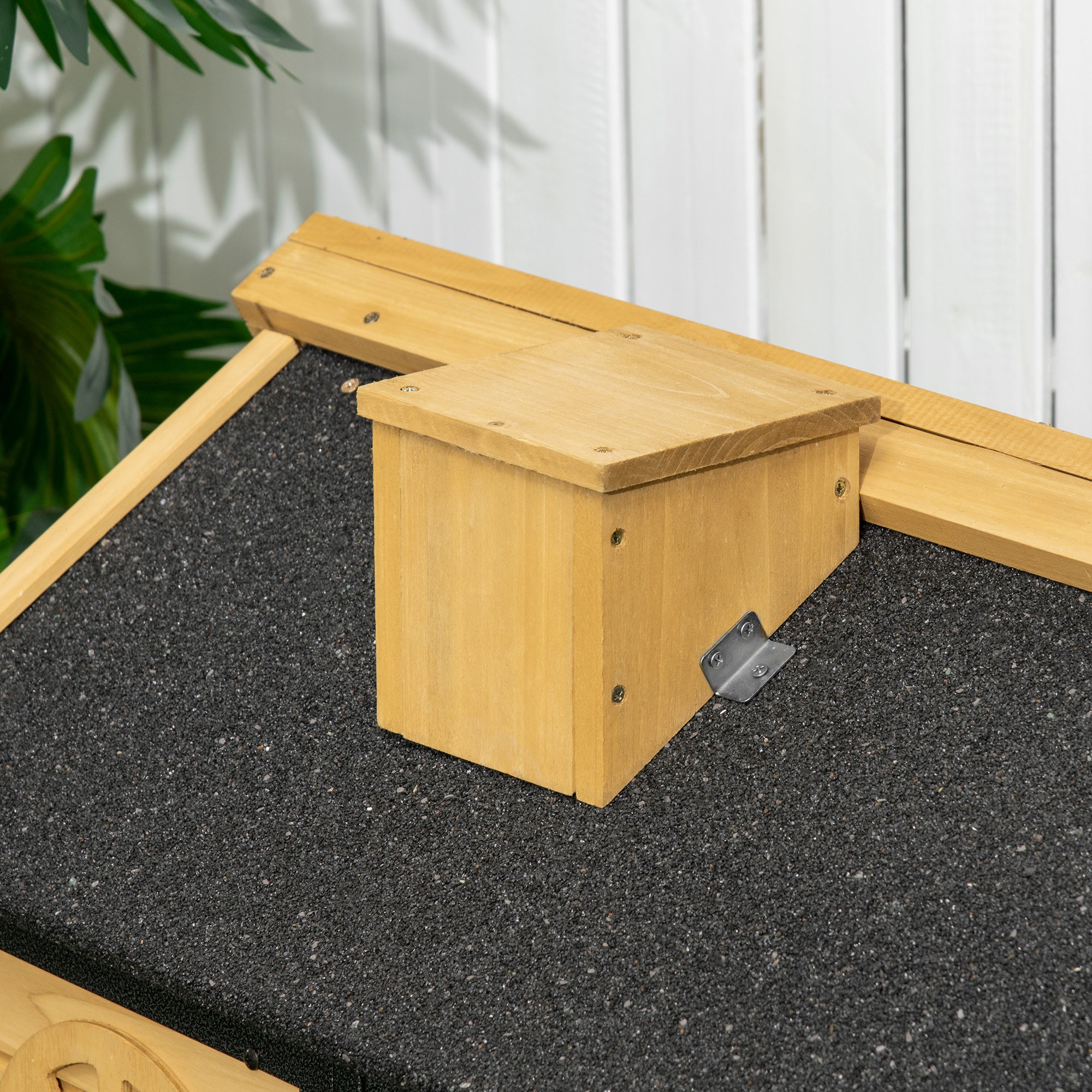 PawHut Outdoor Rabbit Hutch, with Run, Removable Tray, Asphalt Roof, 120 x 55.5 x 80cm - North Peak Garden Furniture