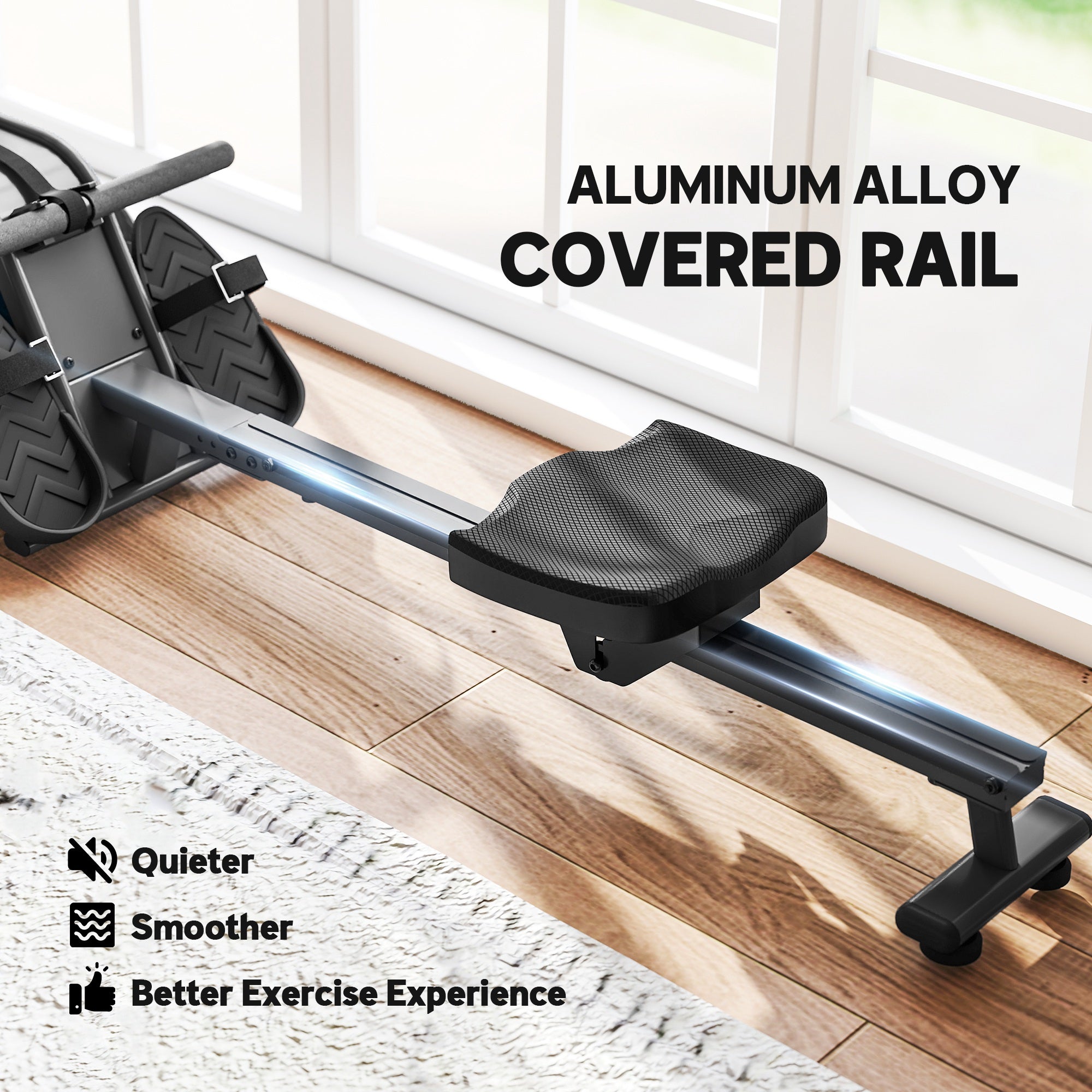 SPORTNOW Water Rowing Machine with Wheels, Vertical Storage, Adjustable Resistance, for Strength, Cardio Training - North Peak Garden Furniture