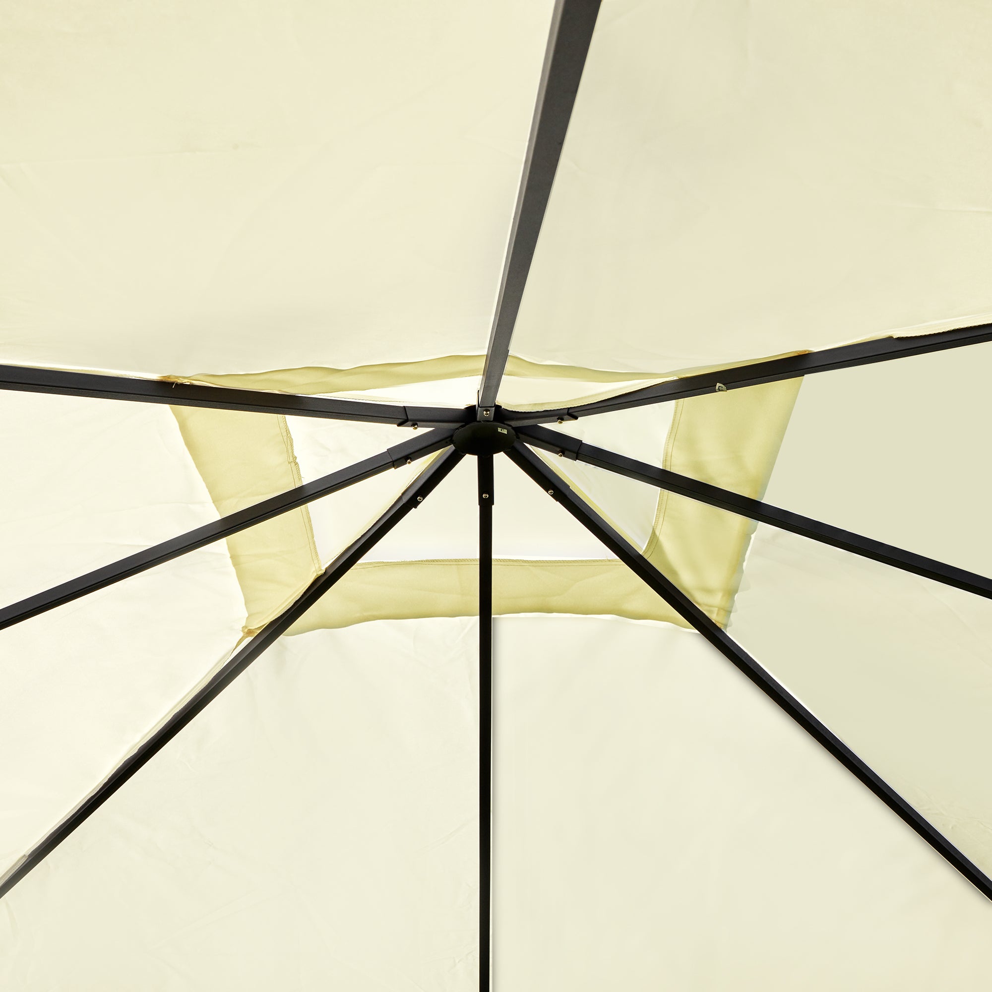 Outsunny 3 x 3 Meters Patio Garden Metal Gazebo Marquee Steel Frame with Canopy Awning Tent Water Resistant Cream - North Peak Garden Furniture