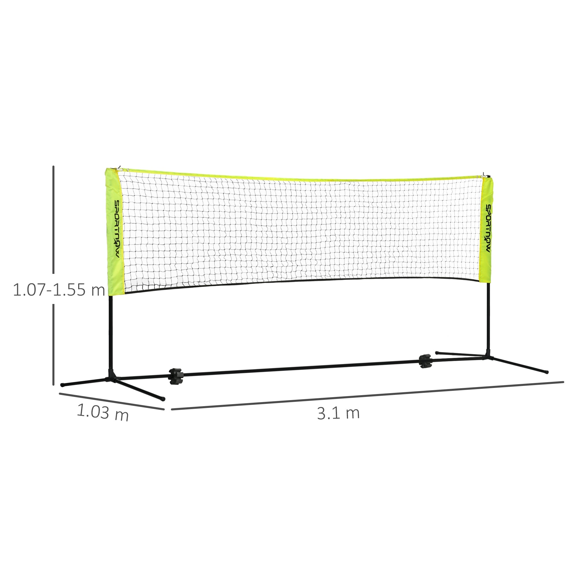 SPORTNOW 3m Badminton Net, Height Adjustable Outdoor Sports Net, with Carry Bag, for Tennis, Pickleball, Volleyball - North Peak Garden Furniture