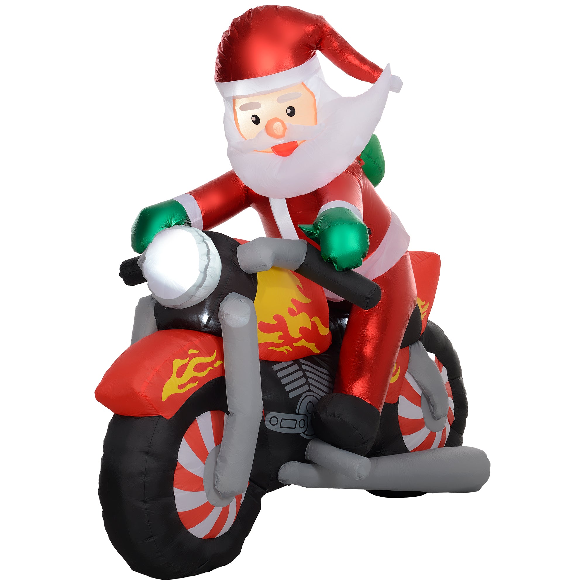 Outsunny 5.6ft Inflatable Santa Claus Motorcycle Decoration - North Peak Garden Furniture