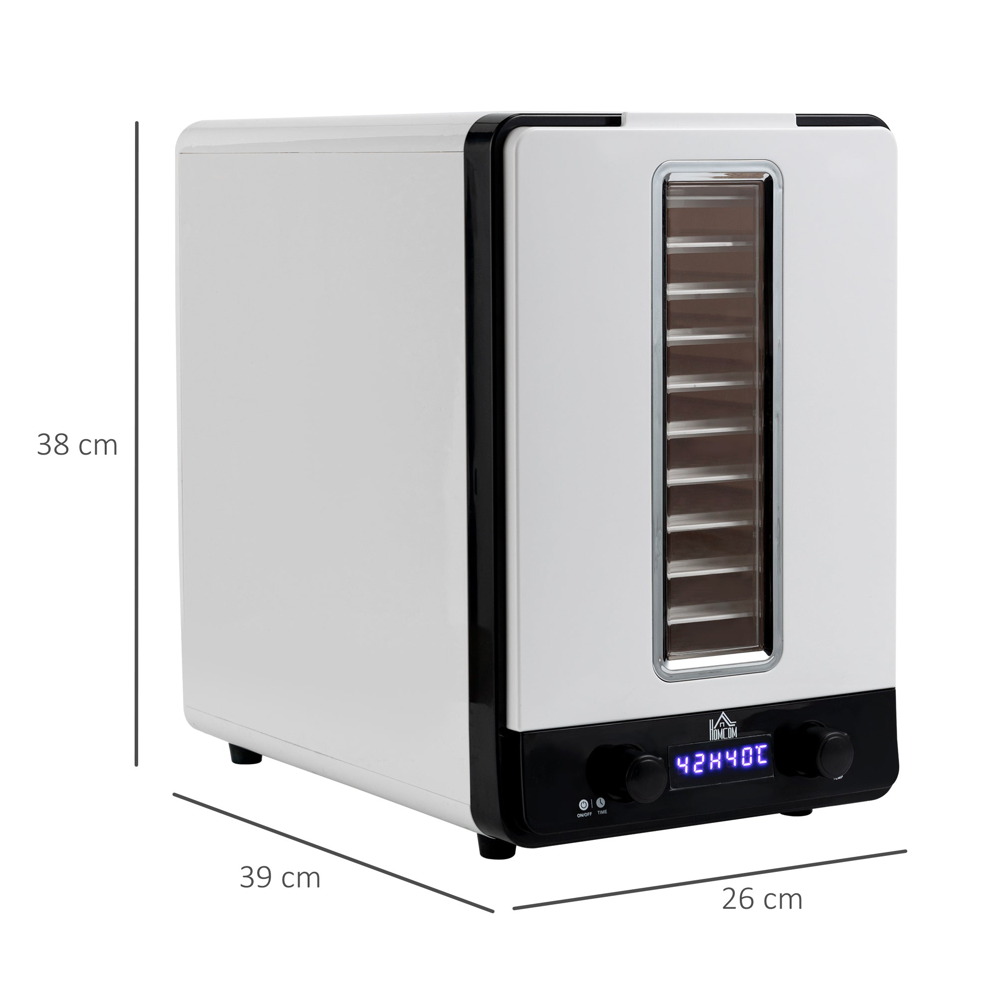 HOMCOM 11-Tray Food Dehydrator, 40-70℃ Temperature and Timer - North Peak Garden Furniture