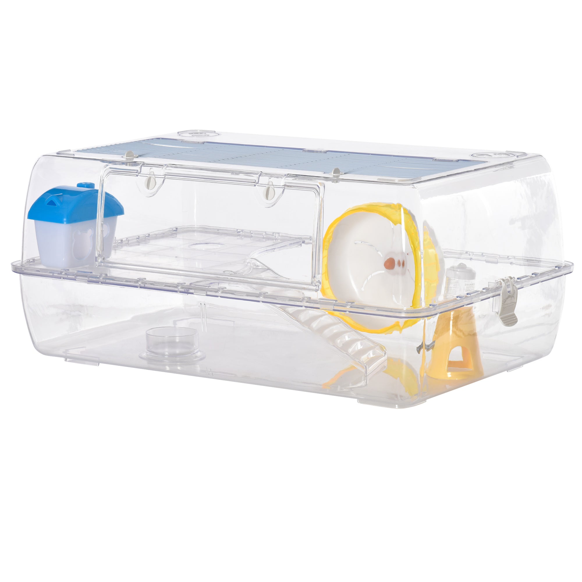 PawHut 2 Storey Hamster Cage Small Pet Animal Cage Double Layers Running Wheel Drinker Feeding Bowl - North Peak Garden Furniture