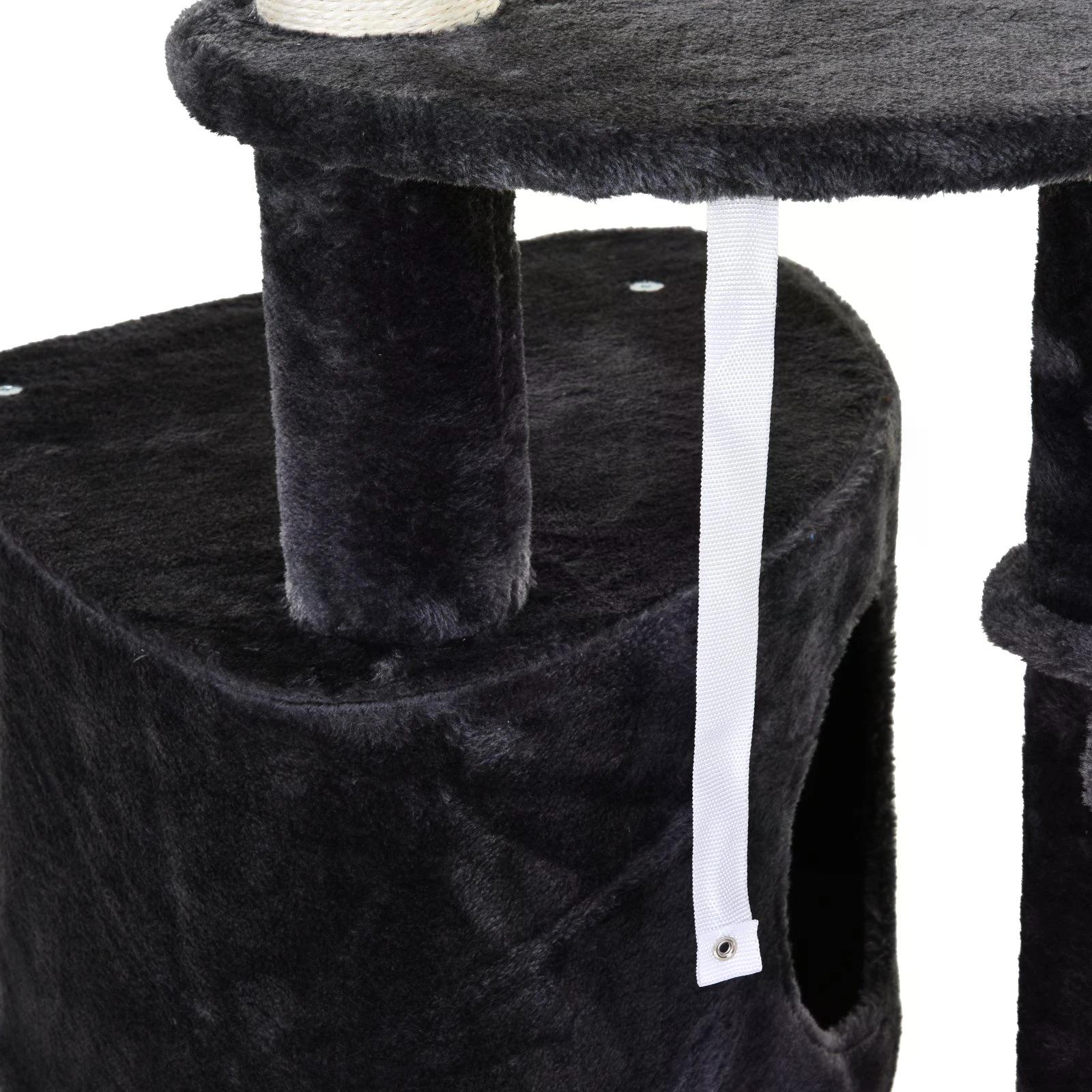 PawHut Vertical Cat Tree: Adjustable Height, Carpeted Platforms, Condo & Sisal Posts