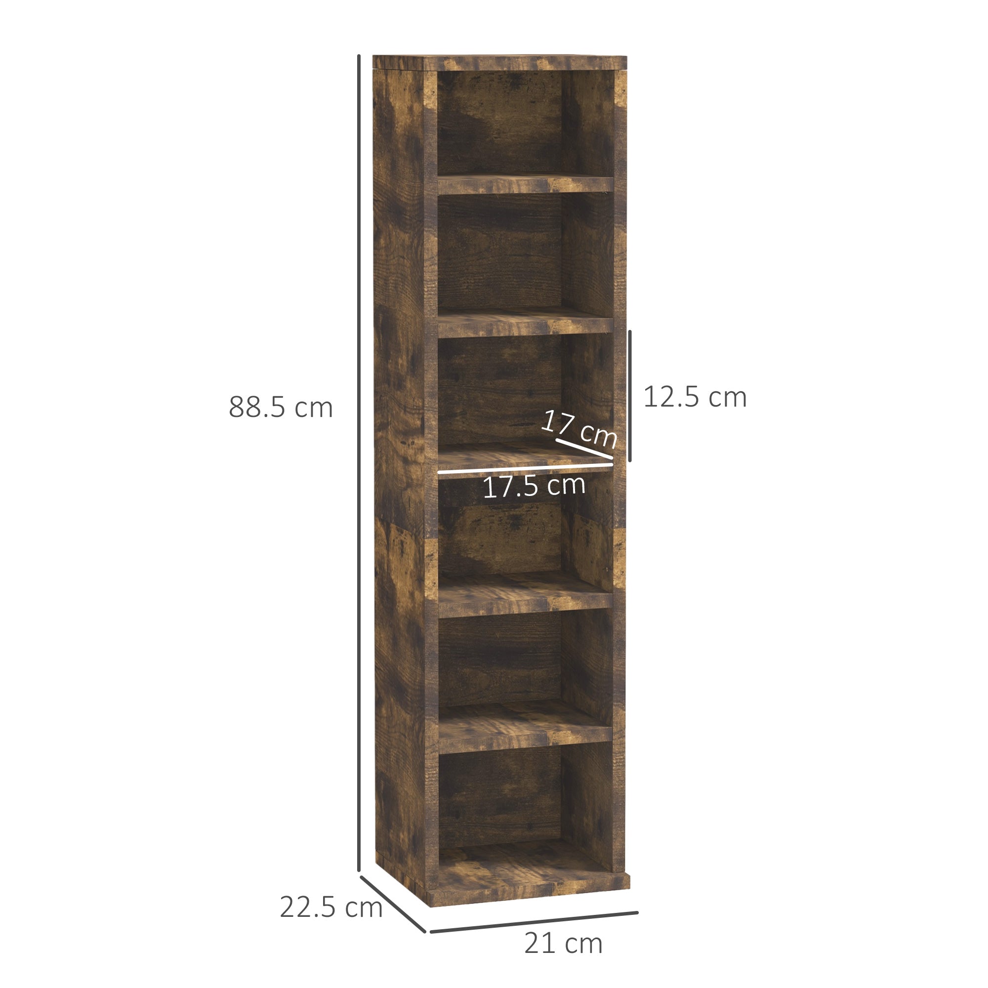 HOMCOM Set of Two 102 CD Storage Units - Mid Brown Wood-Effect - North Peak Garden Furniture