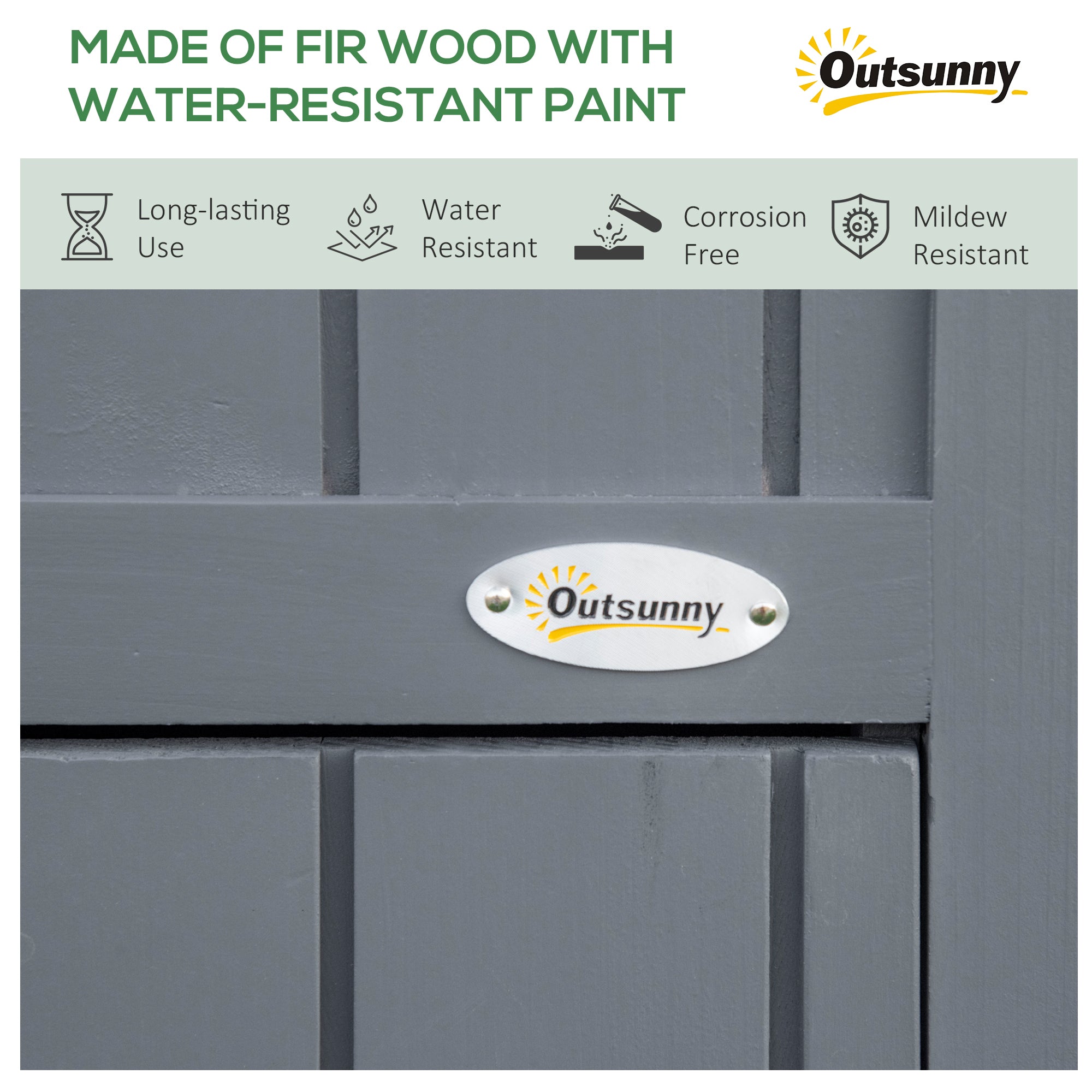Outsunny Garden Outdoor Storage Shed Outdoor Tool Shed with 3 Shelves and Tilt Roof, 129x51.5x180cm, Grey - North Peak Garden Furniture