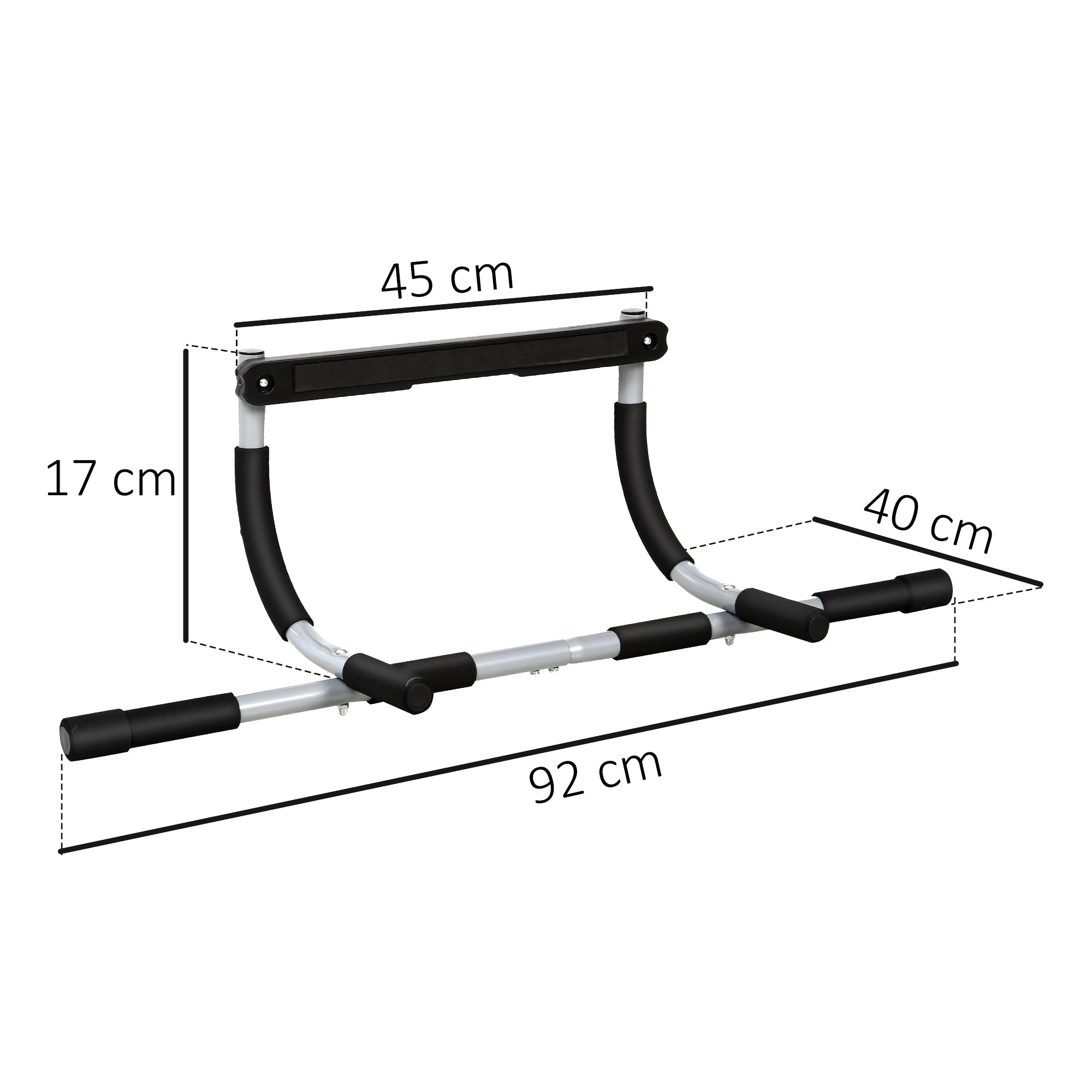 HOMCOM Pull-Up Bar for Doorway, Home Fitness Door Horizontal Bar Push up Bar for Indoor Gym Upper Body Workout, Grey