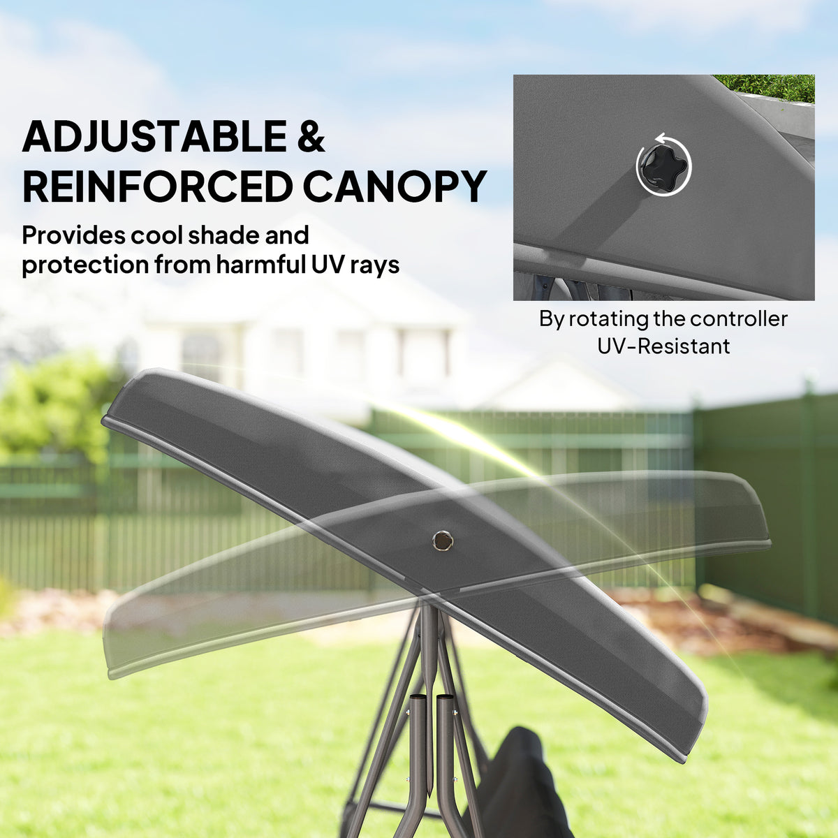 Outsunny Three-Seater Garden Swing Seat - Dark Grey
