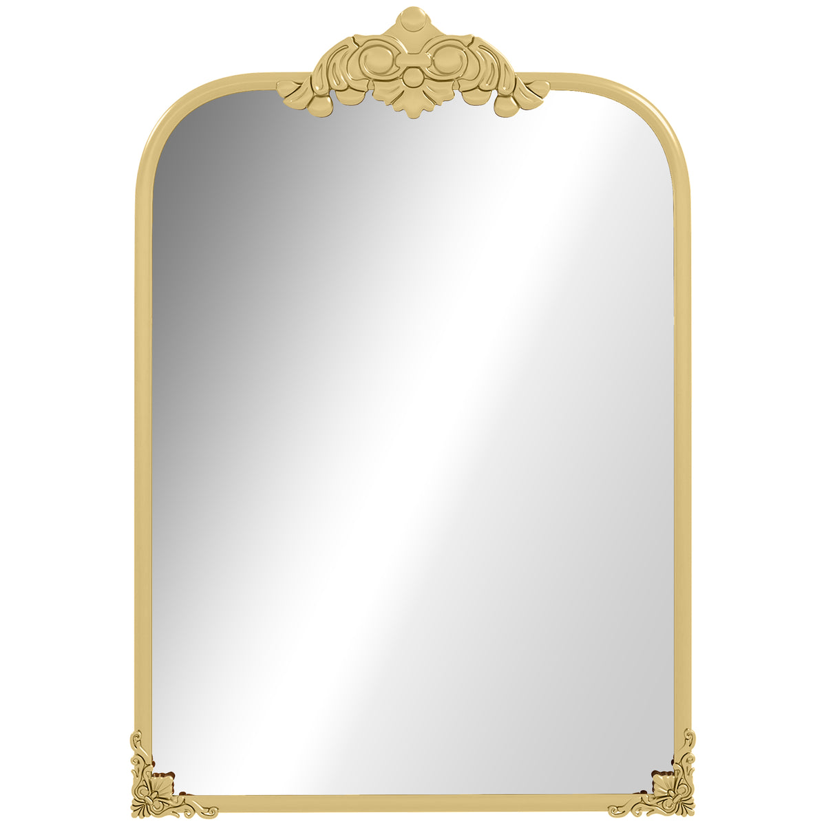 HOMCOM Wall Mirror, Decorative Baroque Mirror with Metal Frame, for Bedroom and Living Room, 60 x 87 cm, Gold Tone