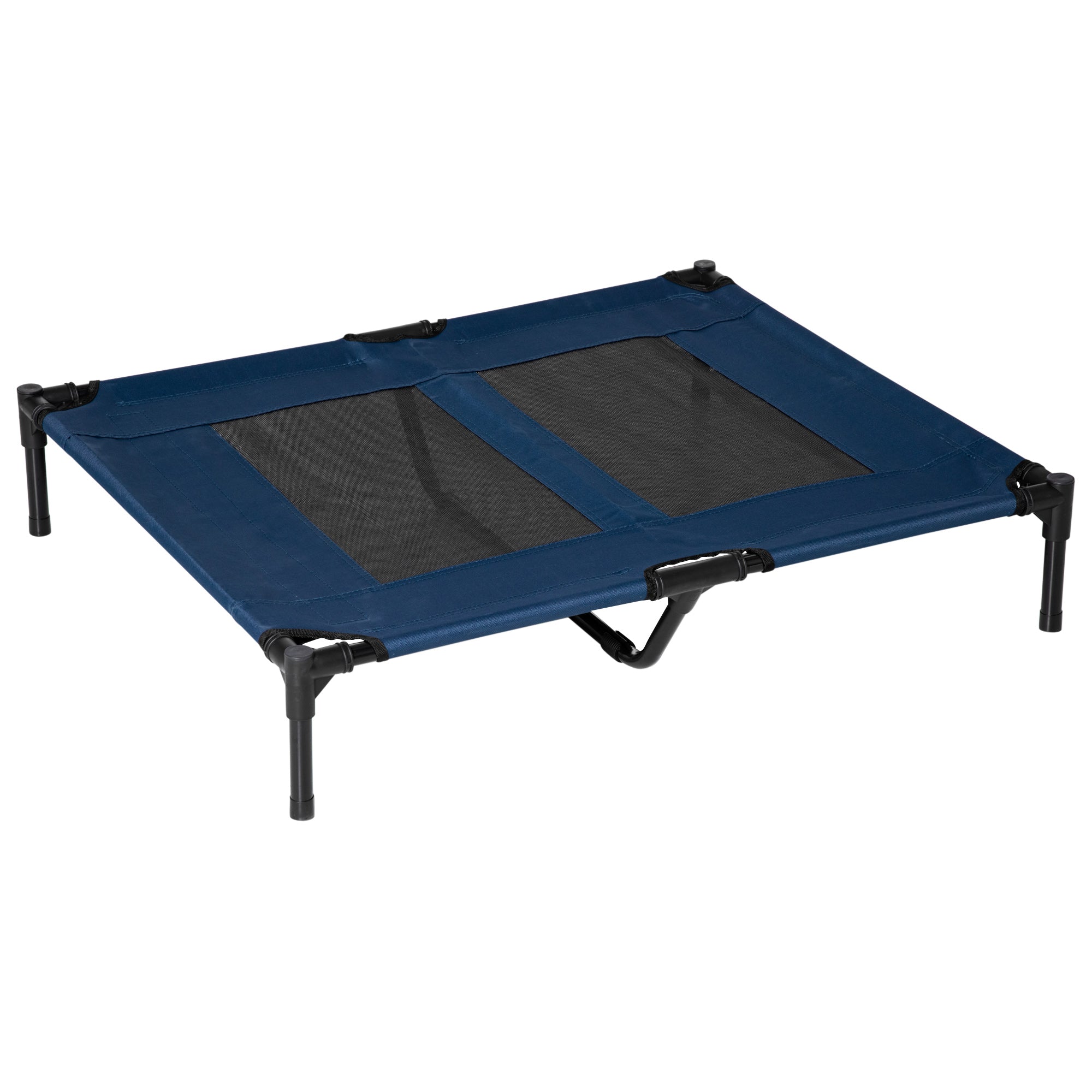 PawHut Raised Dog Bed Cat Elevated Lifted Puppy Pet Elevated Cot Portable Camping Basket – Blue (Large) - North Peak Garden Furniture