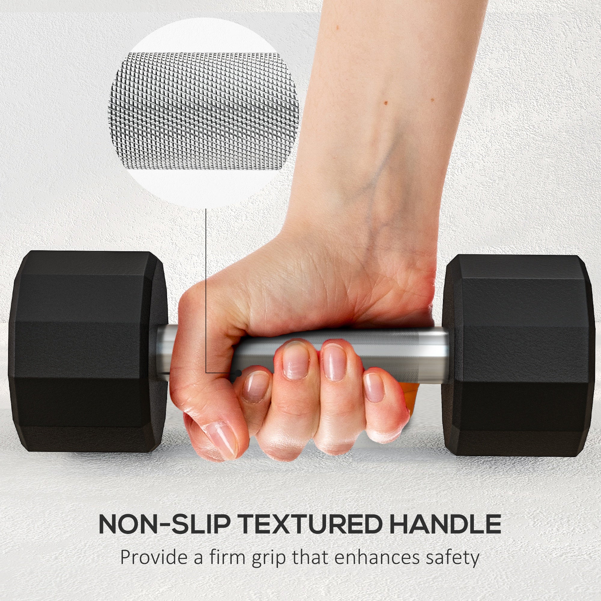 SPORTNOW 2 x 4kg Dumbbells Weights Set with 12-Sided Shape and Non-Slip Grip for Men Women Home Gym Workout - North Peak Garden Furniture