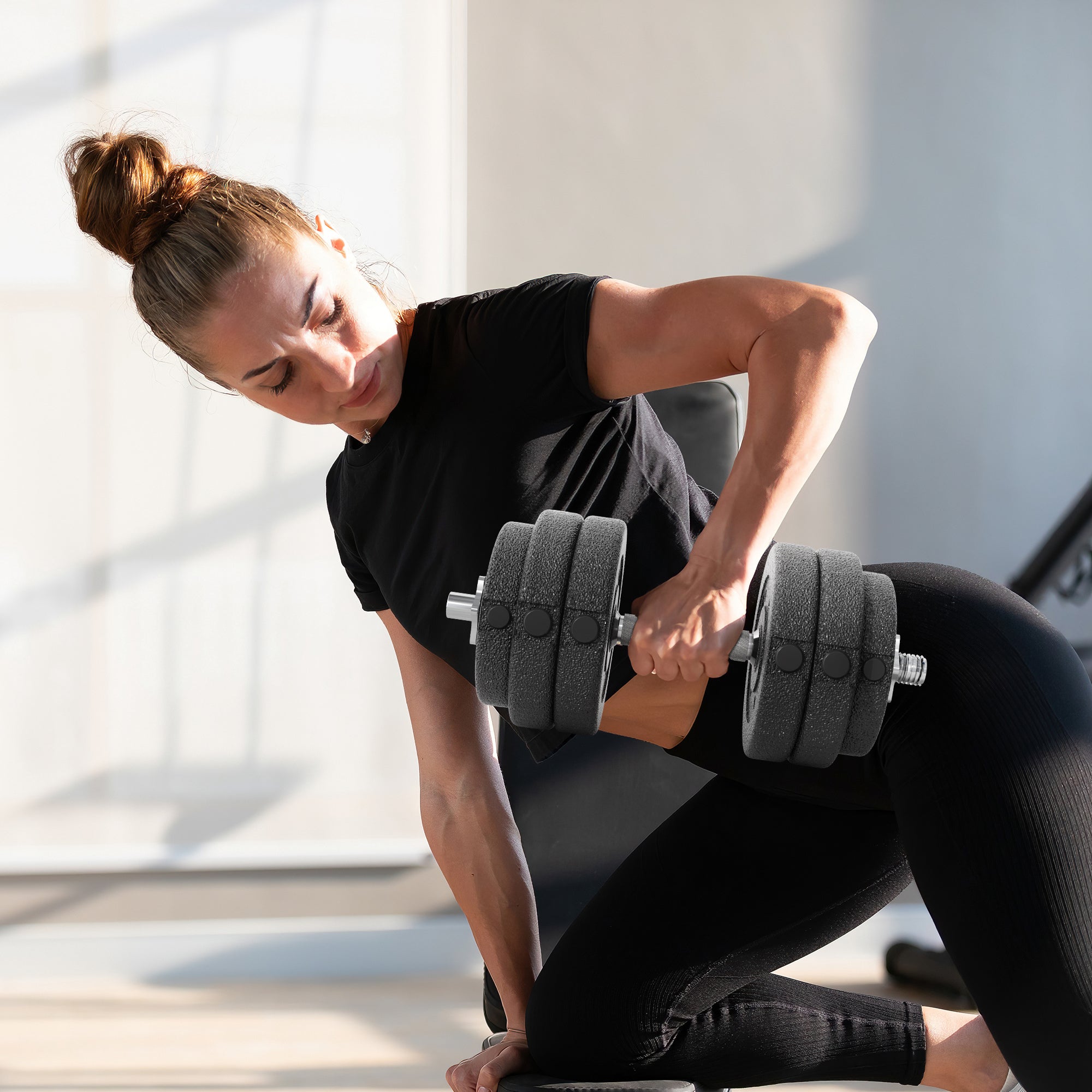 HOMCOM 30KG Adjustable Dumbbells Set, Hand Weights Set for Home Gym Weight Lifting Training - North Peak Garden Furniture