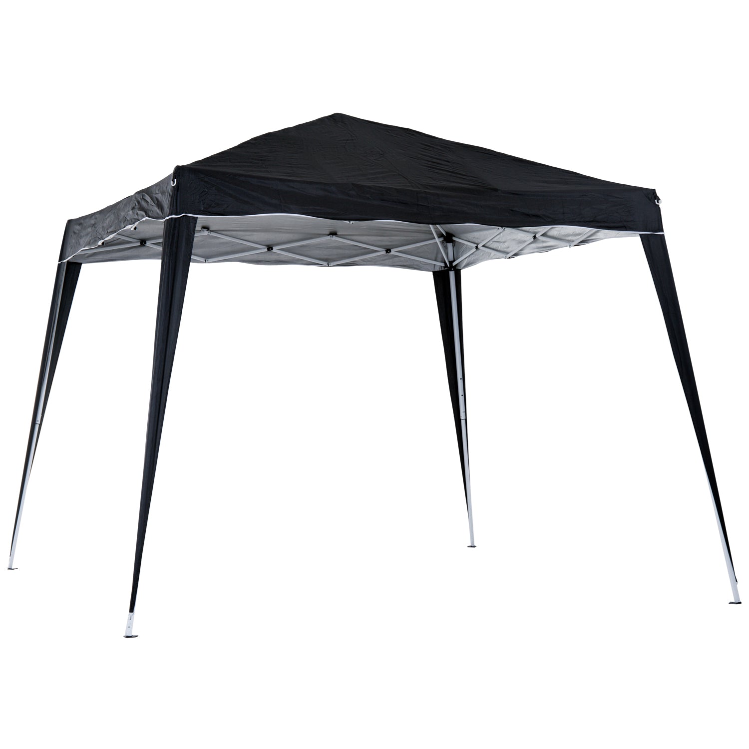 Outsunny Slant Leg Pop Up Gazebo with Carry Bag, Height Adjustable Party Tent Instant Event Shelter for Garden, Patio, 3 M × 3 M Base/ 2.5 M × 2.5 M Top, Black