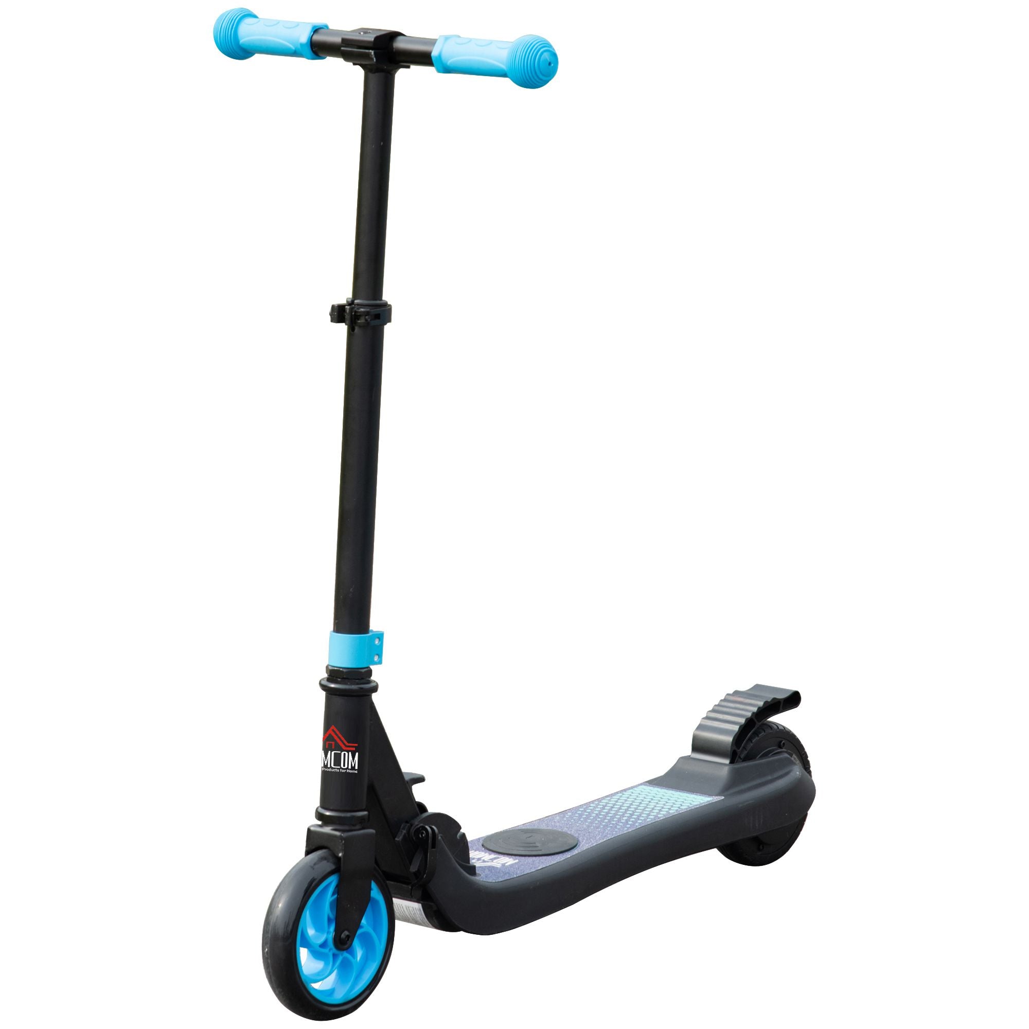 HOMCOM Folding Electric Scooter with Brake, for Ages 6+ Years, 8km/h Maximum Speed, Blue - North Peak Garden Furniture