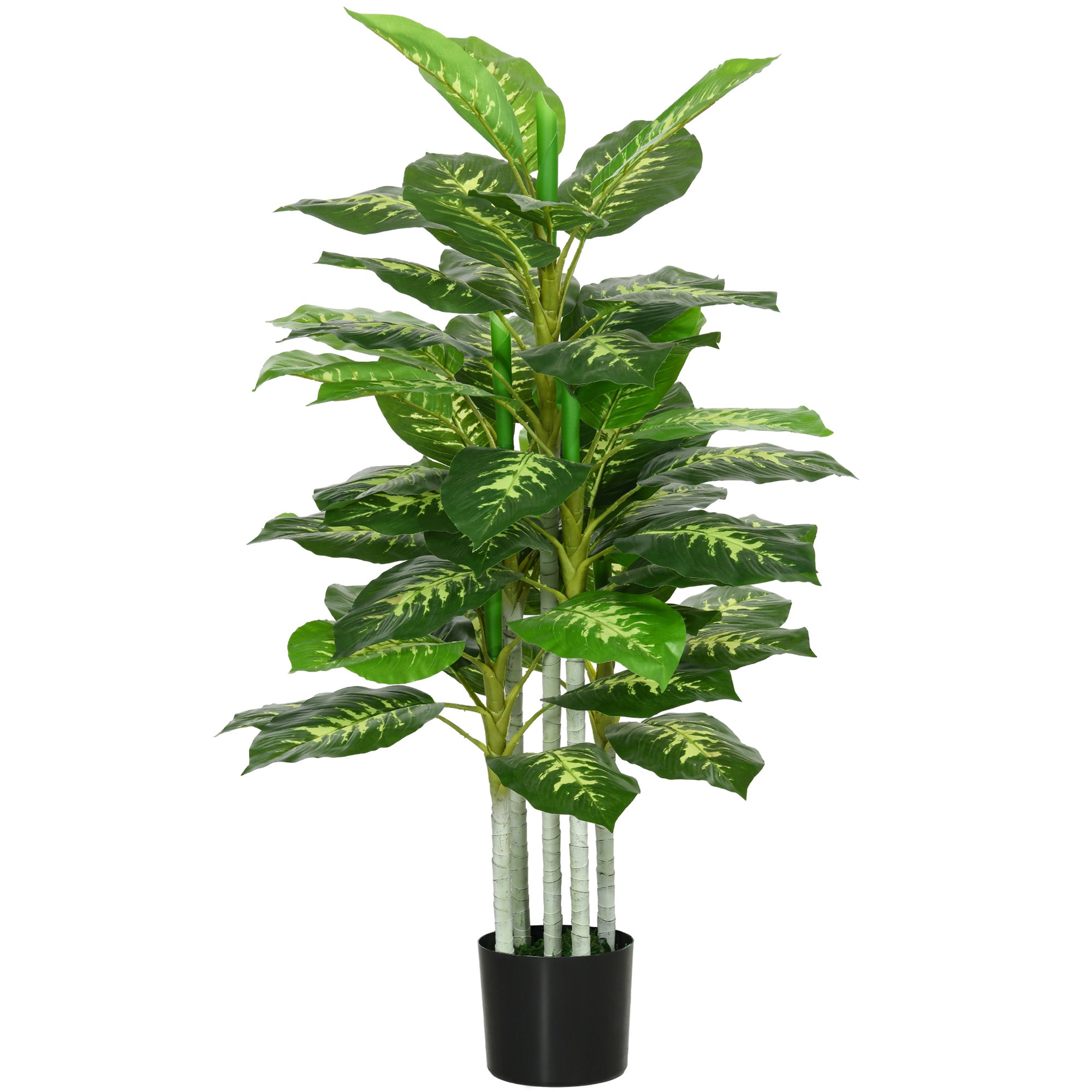 HOMCOM Artificial Evergreen Tree Fake Decorative Plant in Nursery Pot for Indoor Outdoor Decor, 120cm - North Peak Garden Furniture