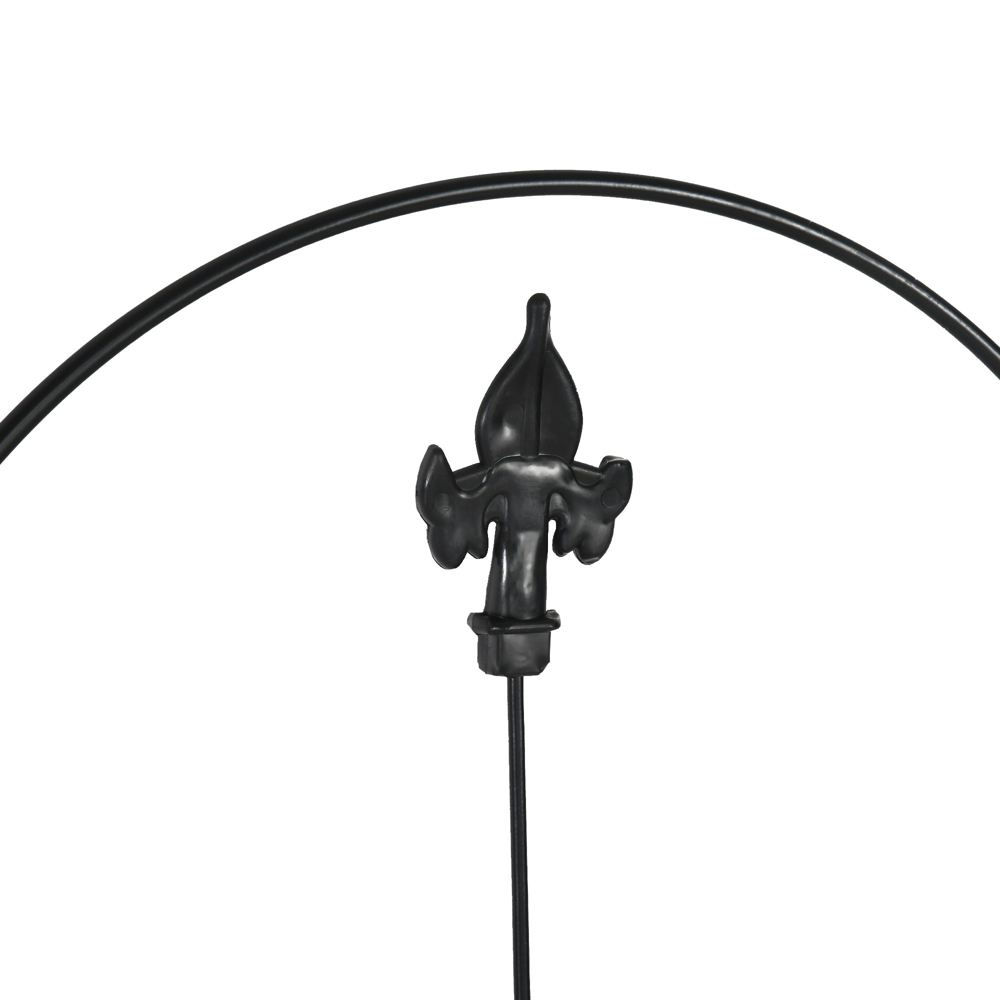 Outsunny Decorative Garden Fencing, 16PCs 44in x 25ft Outdoor Picket Fence Panels, Rustproof Metal Wire Landscape Flower Bed Border Edging, Black