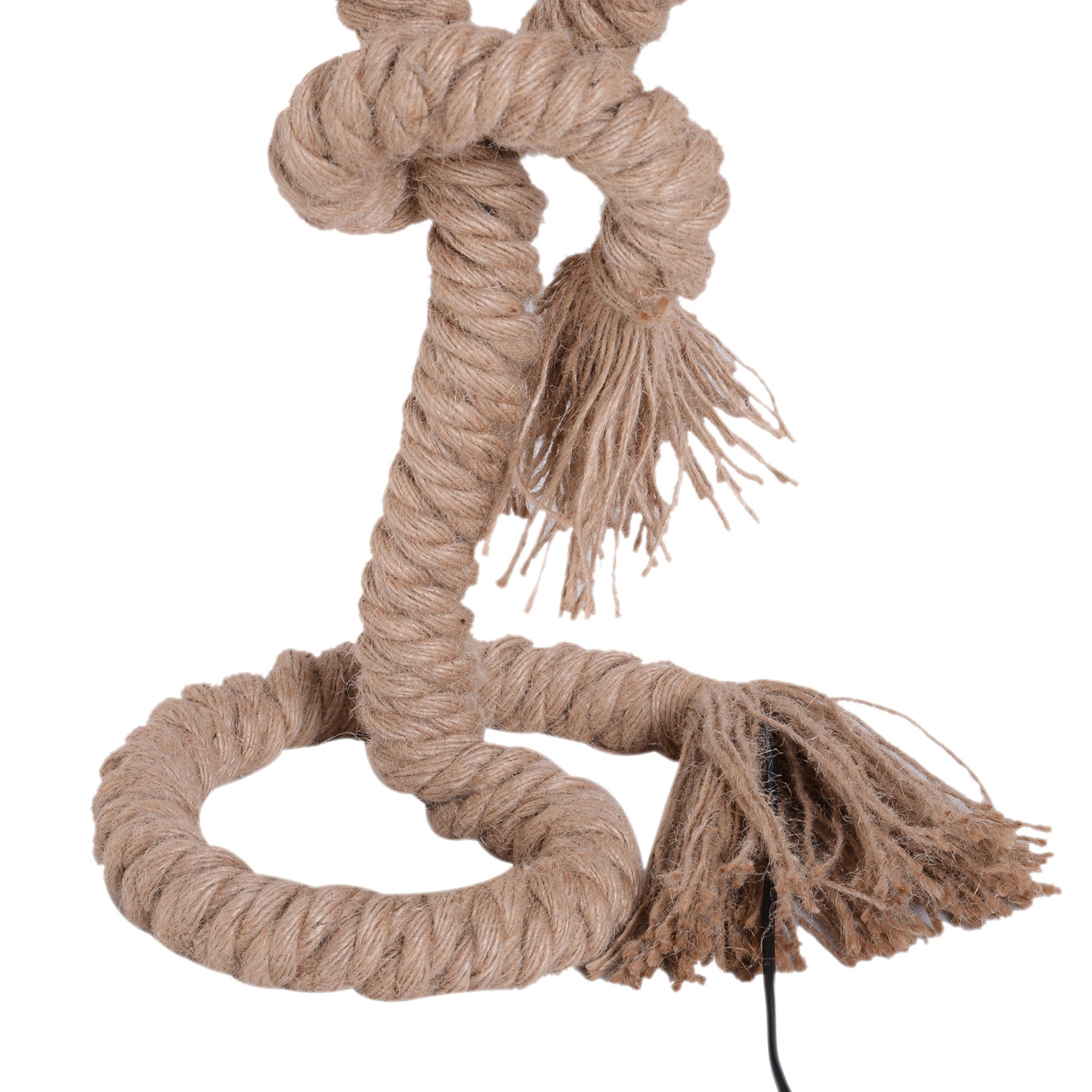 HOMCOM Table Lamp Bedside Light Indispensable Nautical Twisted Rope Glow E27 Bedroom Living Room Beige - North Peak Garden Furniture