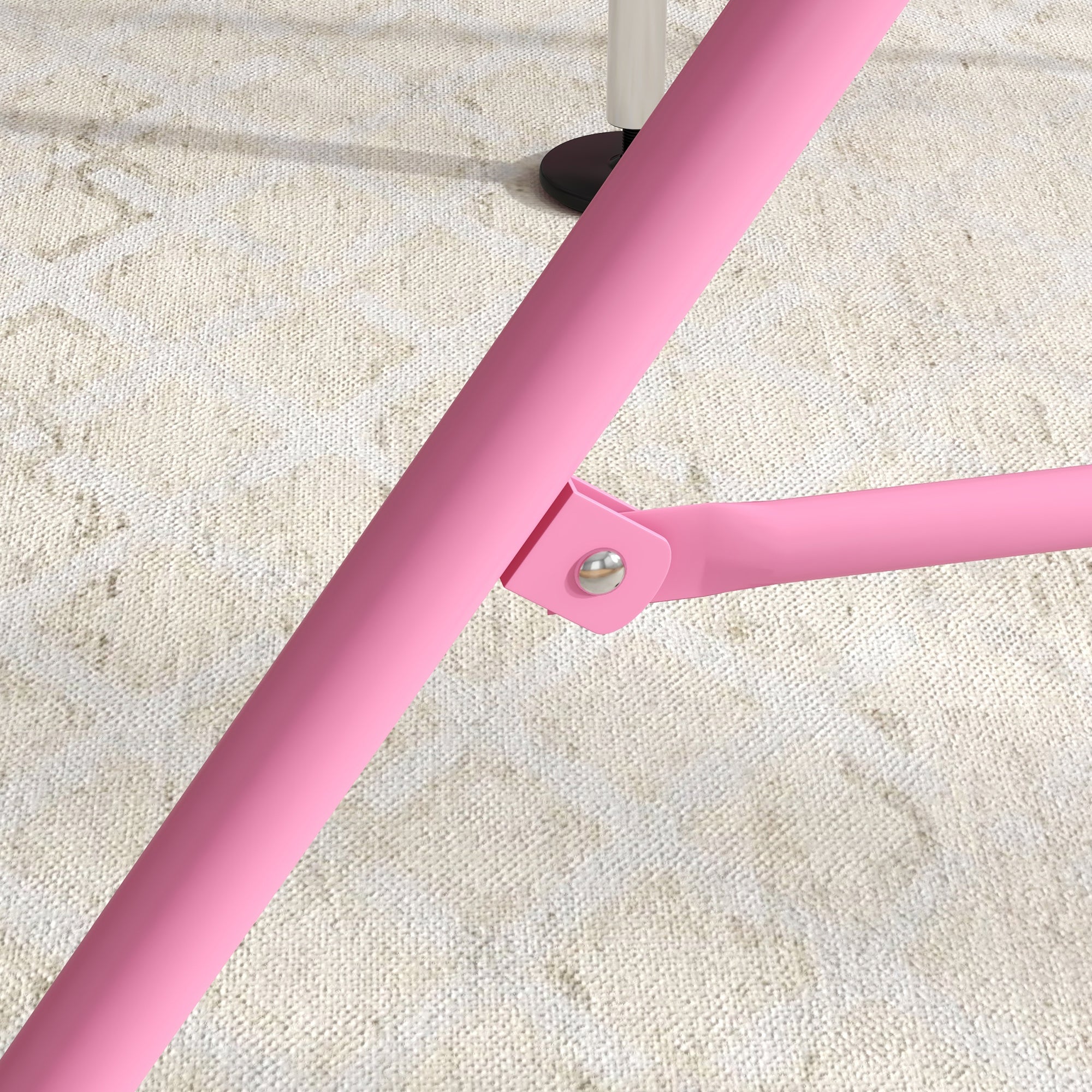 HOMCOM Adjustable Height, Foldable Kids Gymnastics Bar w/ Non-Slip Mats, for 3+ Years, Pink