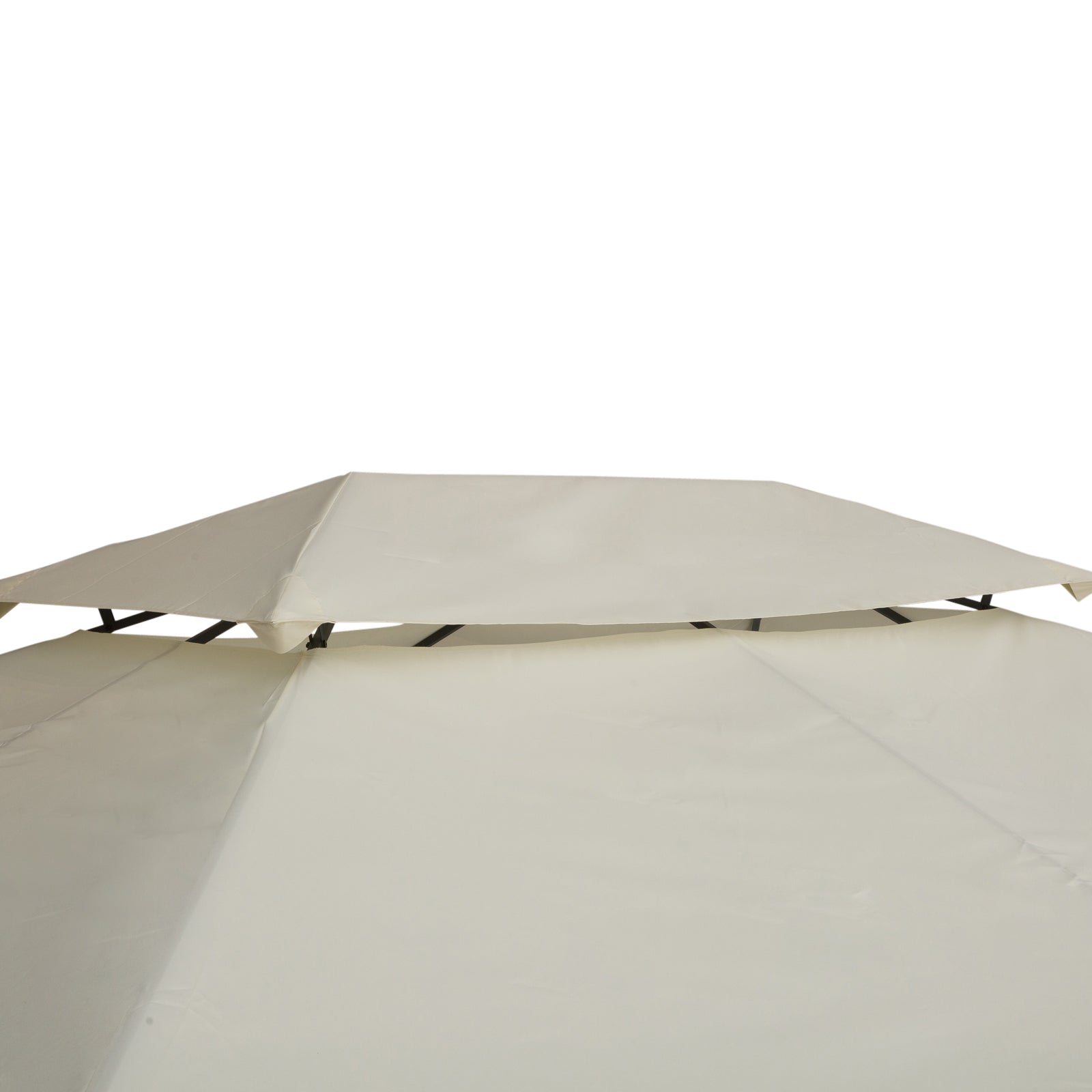 Outsunny 3x4m Gazebo Replacement Roof Canopy 2 Tier Top UV Cover Garden Patio Outdoor Sun Awning Shelters Cream (TOP COVER ONLY)